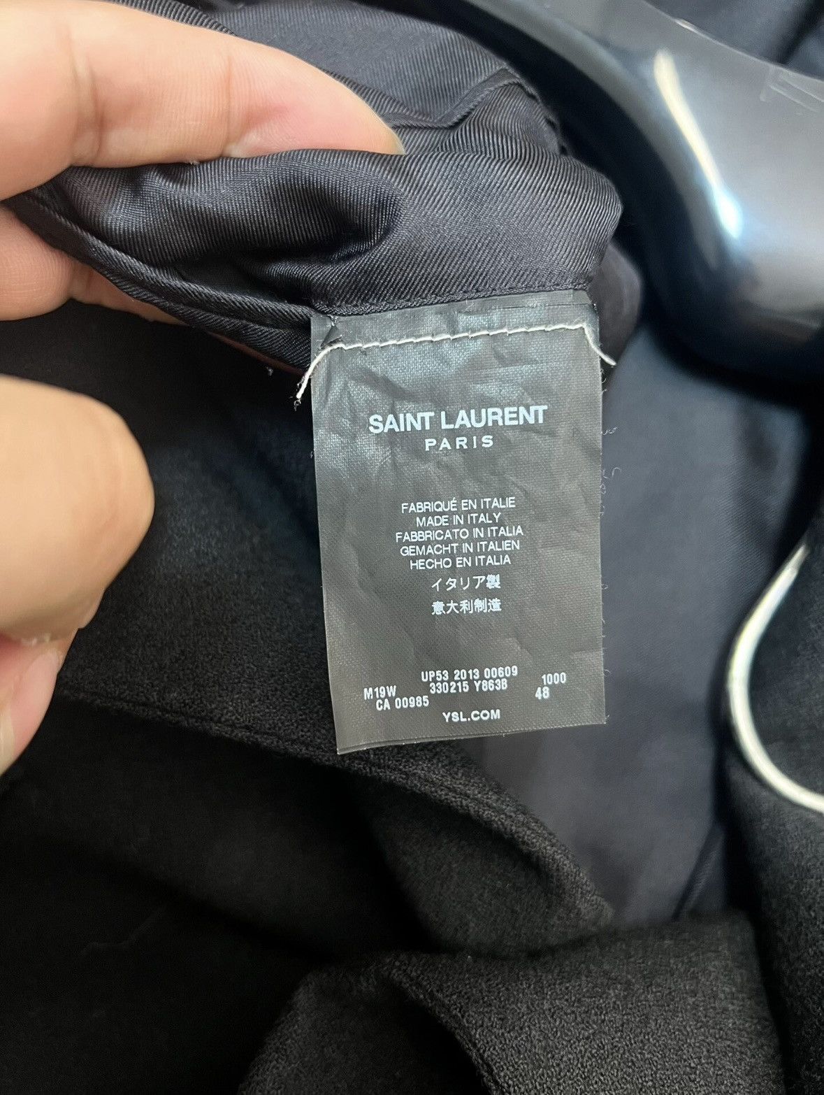 Saint Laurent Paris FW13 Black Blazer/Light Coat with Leather Collar Size US M / EU 48-50 / 2 - 5 Thumbnail
