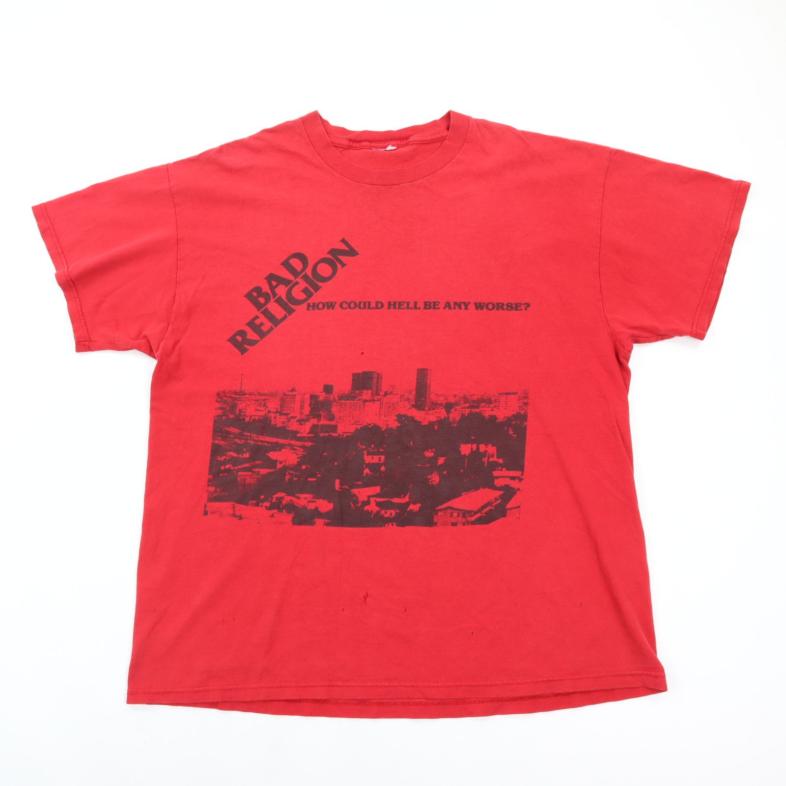 image of Band Tees x Vintage Bad Religion Punk Band T-Shirt Epitaph Logo in Red, Men's (Size XL)