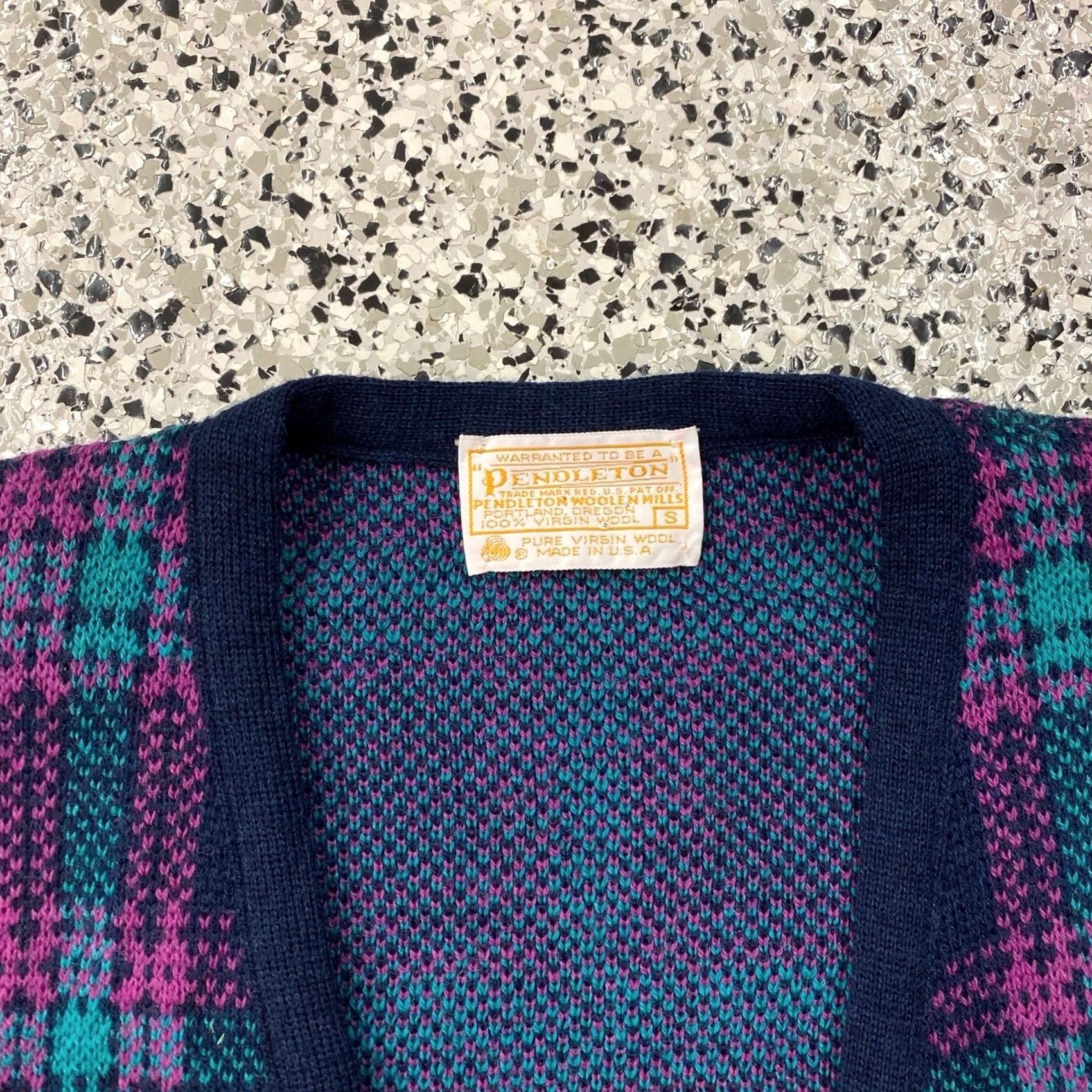 Pendleton VINTAGE Pendleton Wool Cardigan Sweater Small Purple Plaid Christmas Women Size S / US 4 / IT 40 - 2 Thumbnail