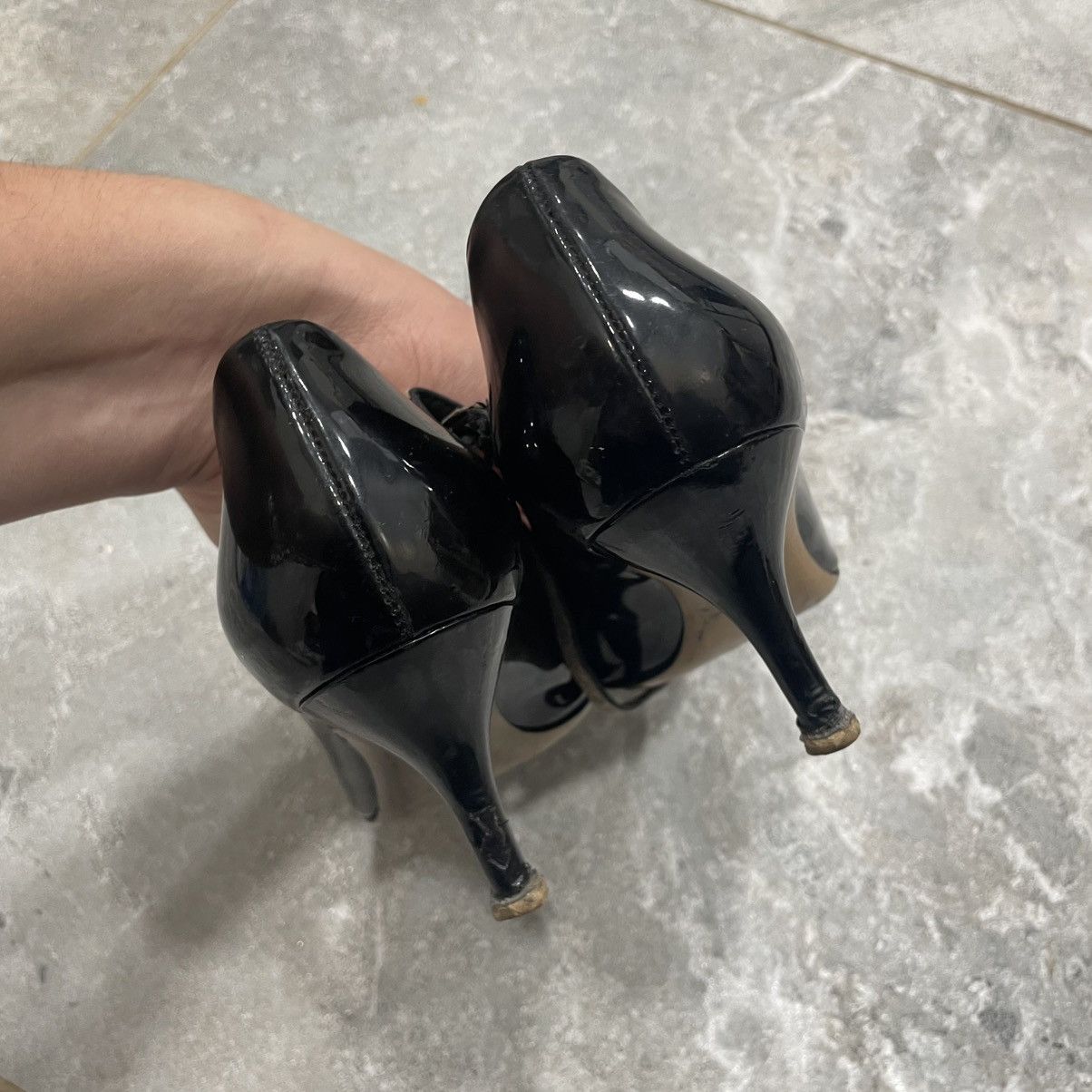 Salvatore Ferragamo OSIMO BLACK PATENT LEATHER VARA BOW LOGO PLATFORM PUMPS 7 B Size US 7 / IT 37 - 9 Thumbnail