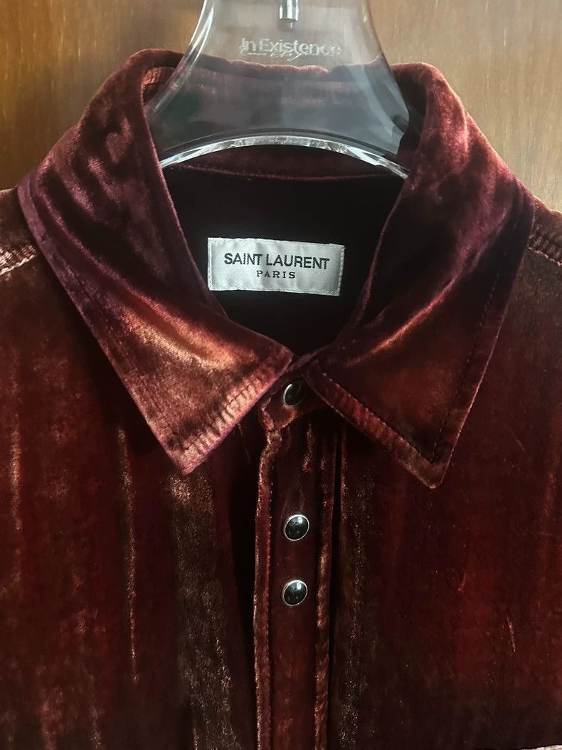 Saint Laurent Paris Saint Laurent Paris Red velvet denim shirt-2506 Size US S / EU 44-46 / 1 - 3 Thumbnail