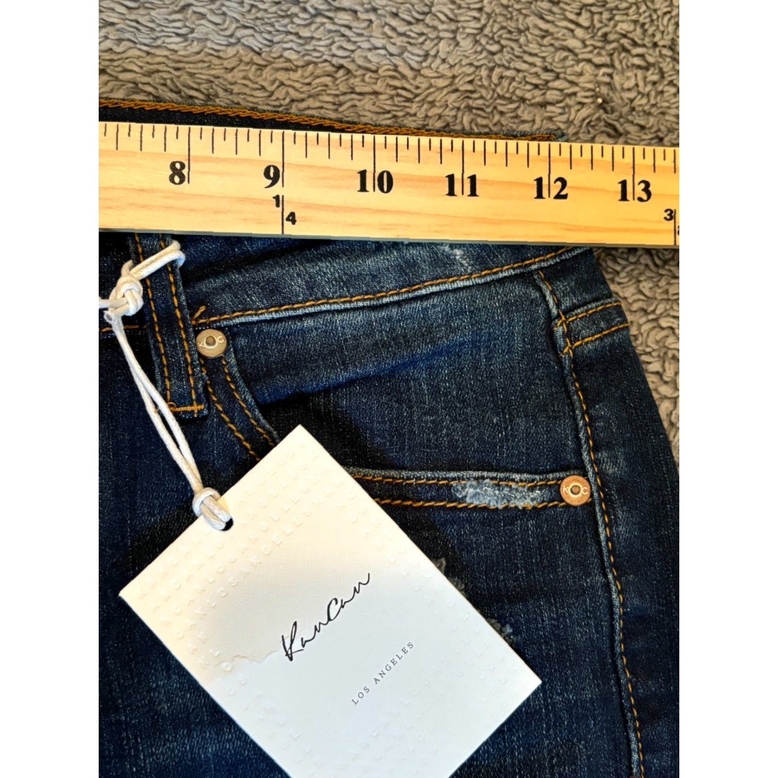 Vintage KanCan Jeans NWT Womens 24/1 Blue Skinny Mid Rise Denim Stretch Frayed Hem Jeans Womens Straight? Size 25" / US 0 / IT 36 - 6 Thumbnail