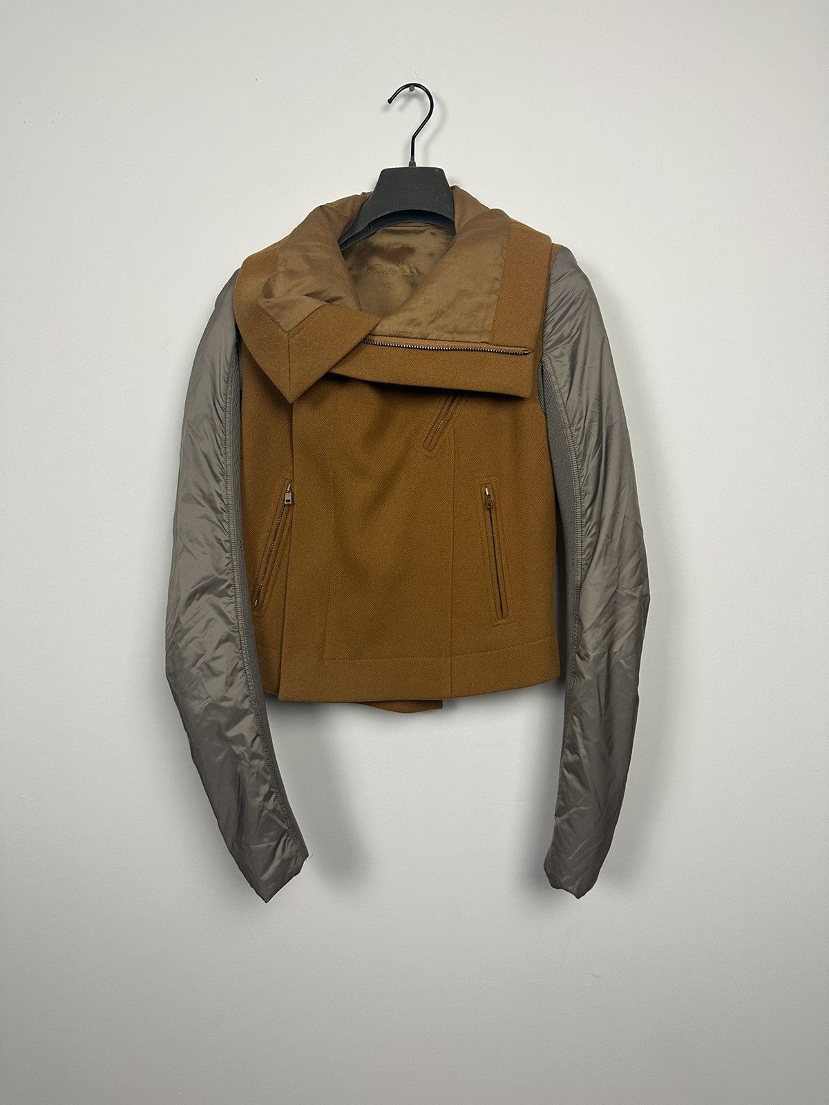 Rick Owens FW17 ‘GLITTER’ Wool Puffed Sleeve Biker Jacket Size US S / EU 44-46 / 1 - 5 Thumbnail