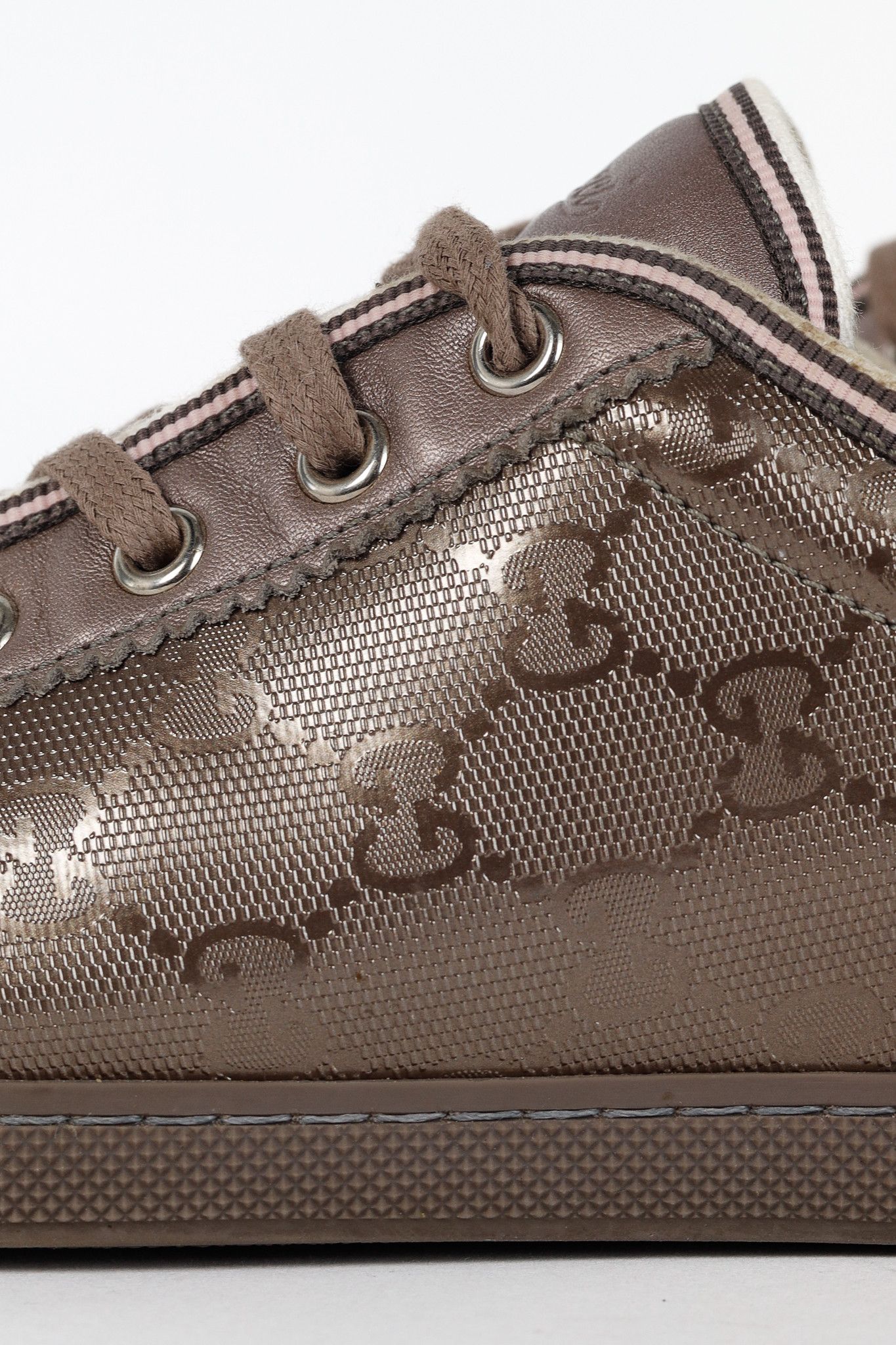 Gucci Gucci GG Imprime & Miro Soft Metallic Leather Sneakers Size US 7.5 / IT 37.5 - 8 Thumbnail