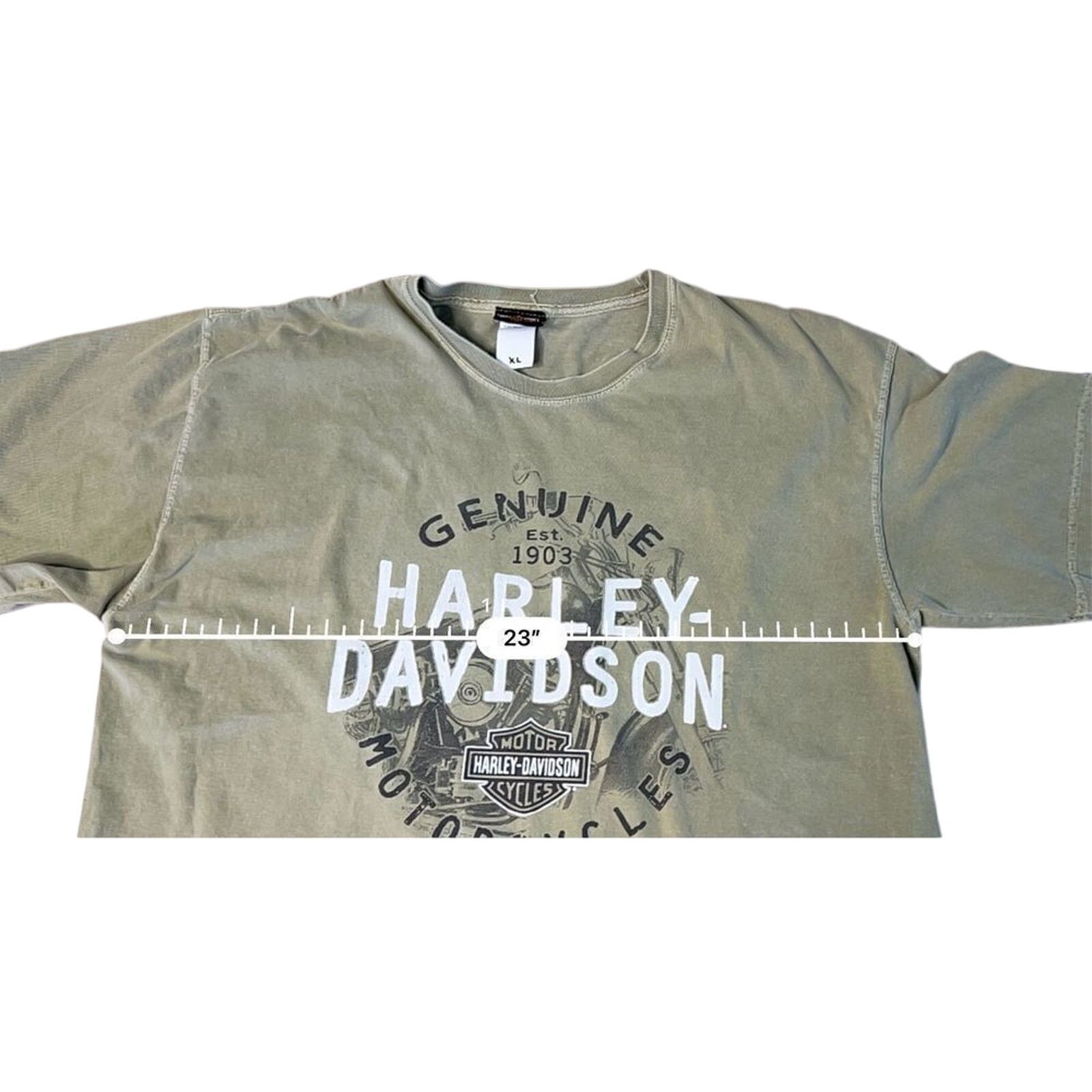 Harley Davidson Harley Davidson Lakeland FL Olive Green T-shirt X LARGE Moto Size US XL / EU 56 / 4 - 8 Thumbnail