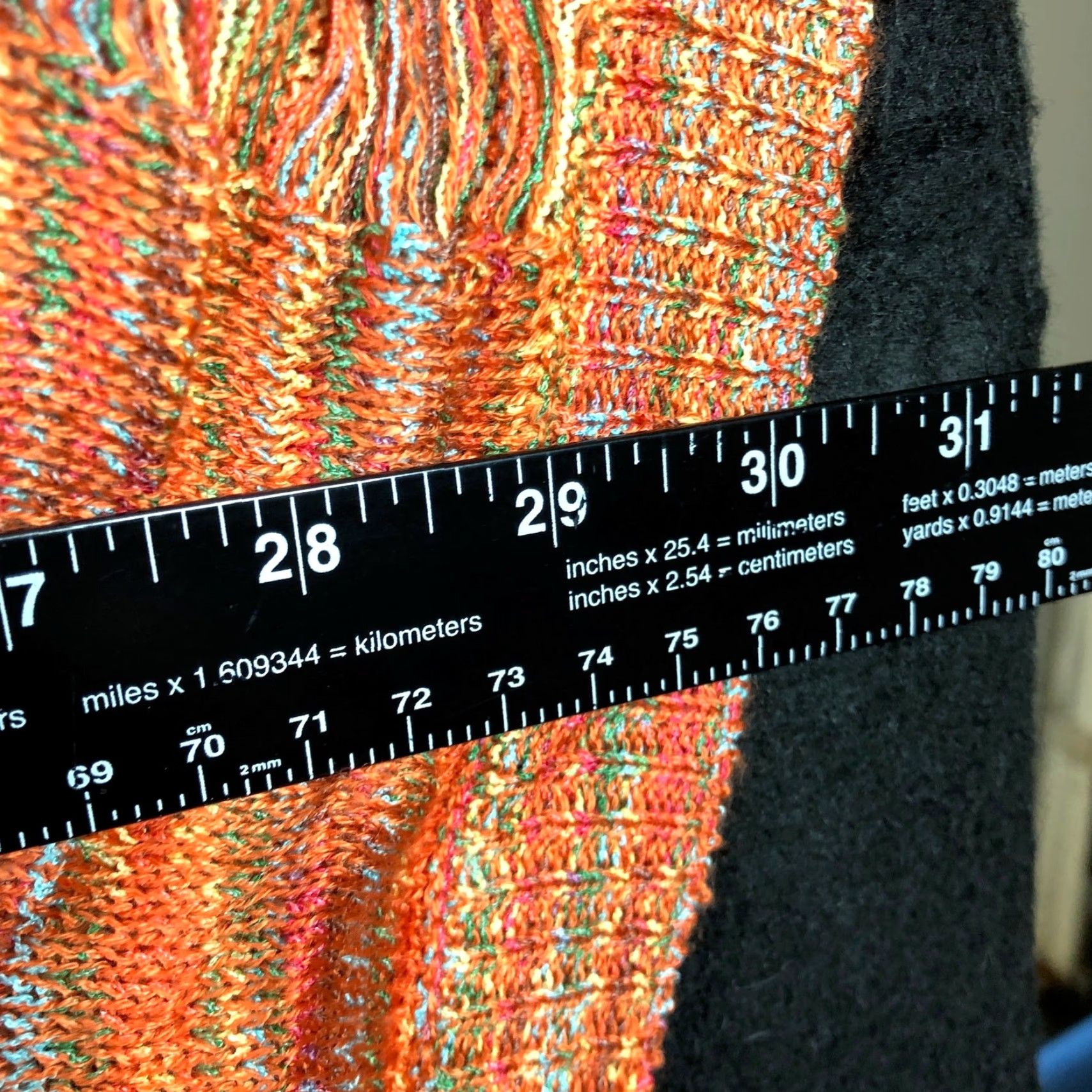 Griffin Grifflin Paris Womens Sweater Orange Multicolored Poncho Button Side XL/XXL Size XXL / US 16-18 / IT 52-54 - 7 Thumbnail