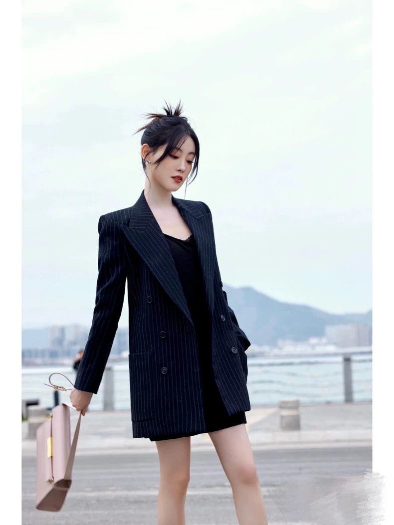 Saint Laurent Paris Saint Laurent ParisStriped double-breasted black jacket 25 Size XS / US 0-2 / IT 36-38 - 6 Thumbnail