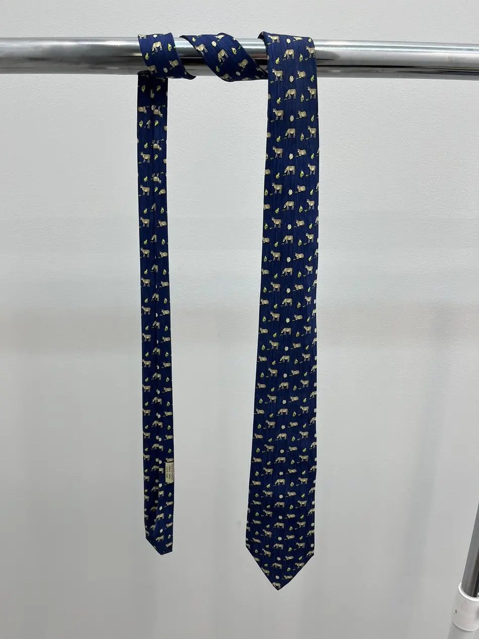 Hermes Hermes Cow Frog Silk Tie Size ONE SIZE - 1 Thumbnail
