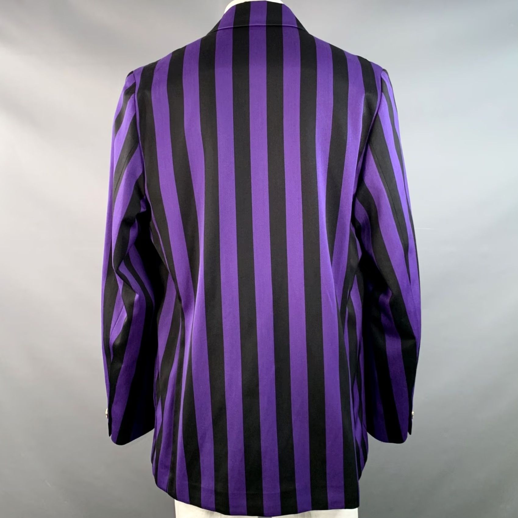 Rowing Blazers ROWING BLAZERS Sport Coat 46 Long Black Purple Stripe Cotton Wool Notch Lapel Mens Size 46R - 3 Thumbnail