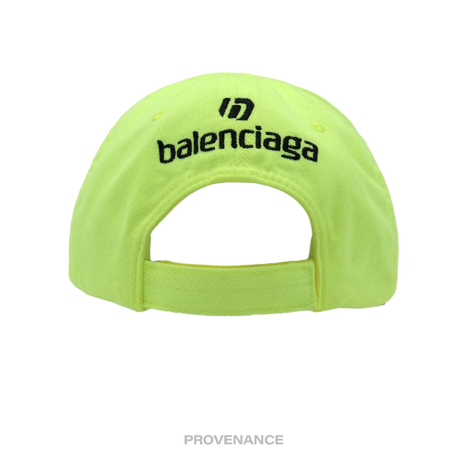 Balenciaga Unisex Soccer Crest Embroidered Logo Cap ? Balenciaga Soccer Crest Embroidered Logo Cap - Neon  main image 2