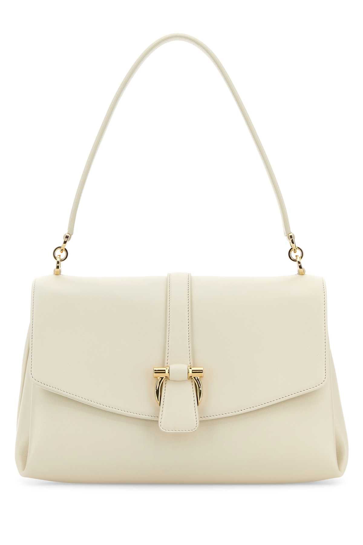 Salvatore Ferragamo Ivory Leather Shoulder Bag Size ONE SIZE - 1 Thumbnail