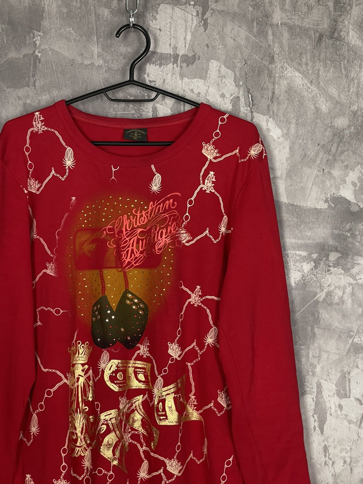 Ed Hardy × Vintage Vintage 00s Christian Audigier Printed Long sleeve T shirt Size XXL / US 16-18 / IT 52-54 - 4 Thumbnail
