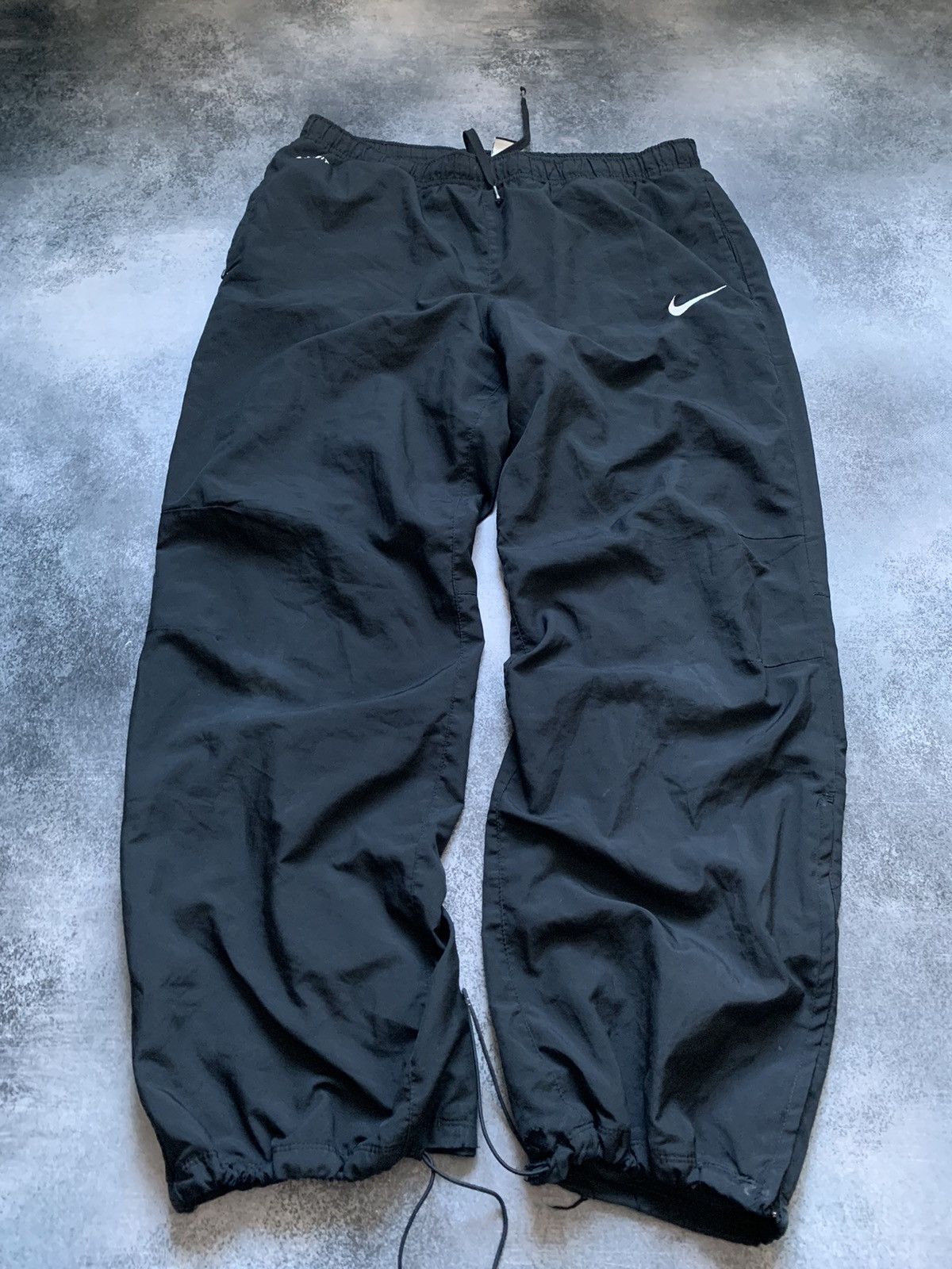Nike × Vintage Vintage Nike Track Pants Drill Y2K style Swoosh Size US 33 - 2 Thumbnail