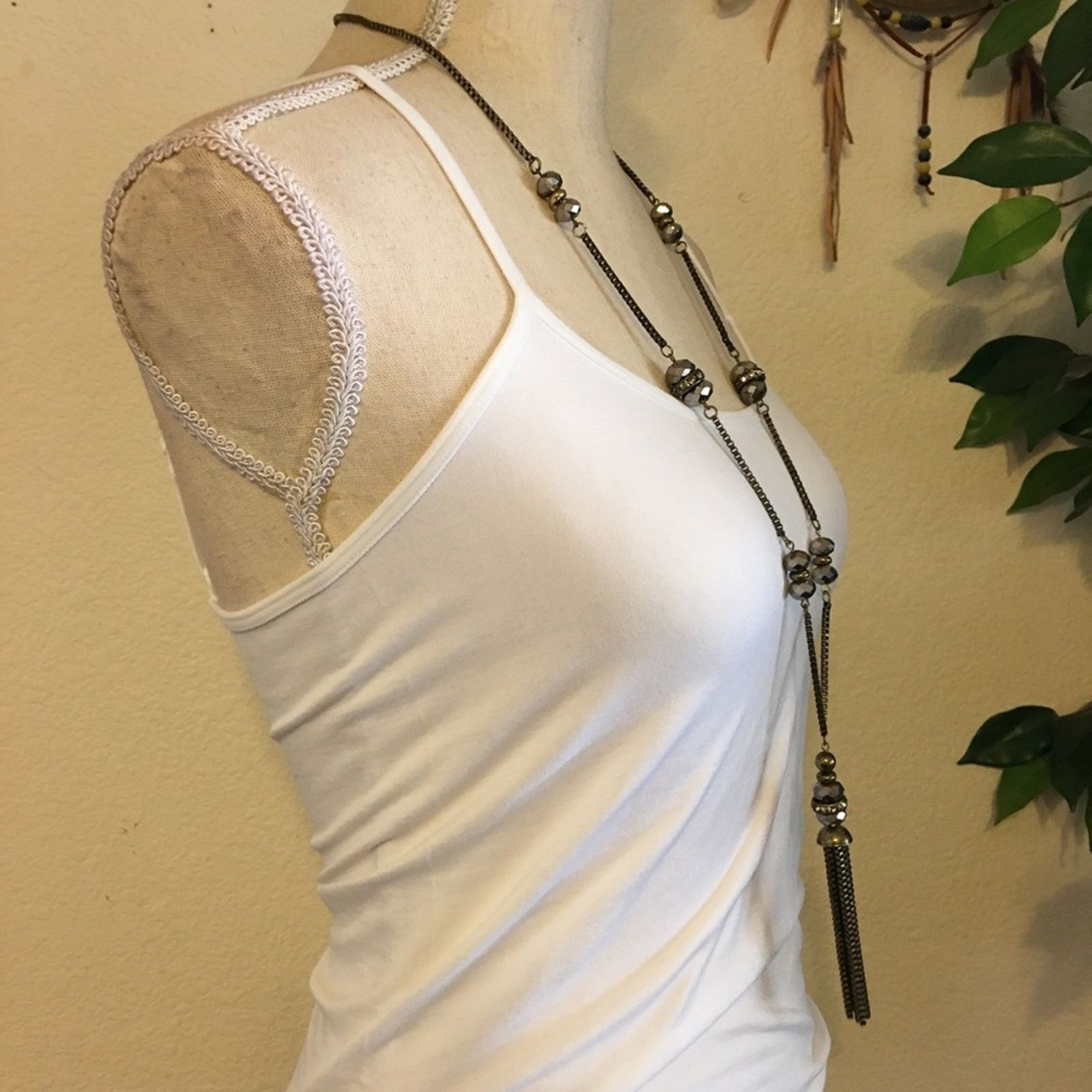 Vintage Vintage sparkle bead chain tassel long necklace Size ONE SIZE - 2 Thumbnail