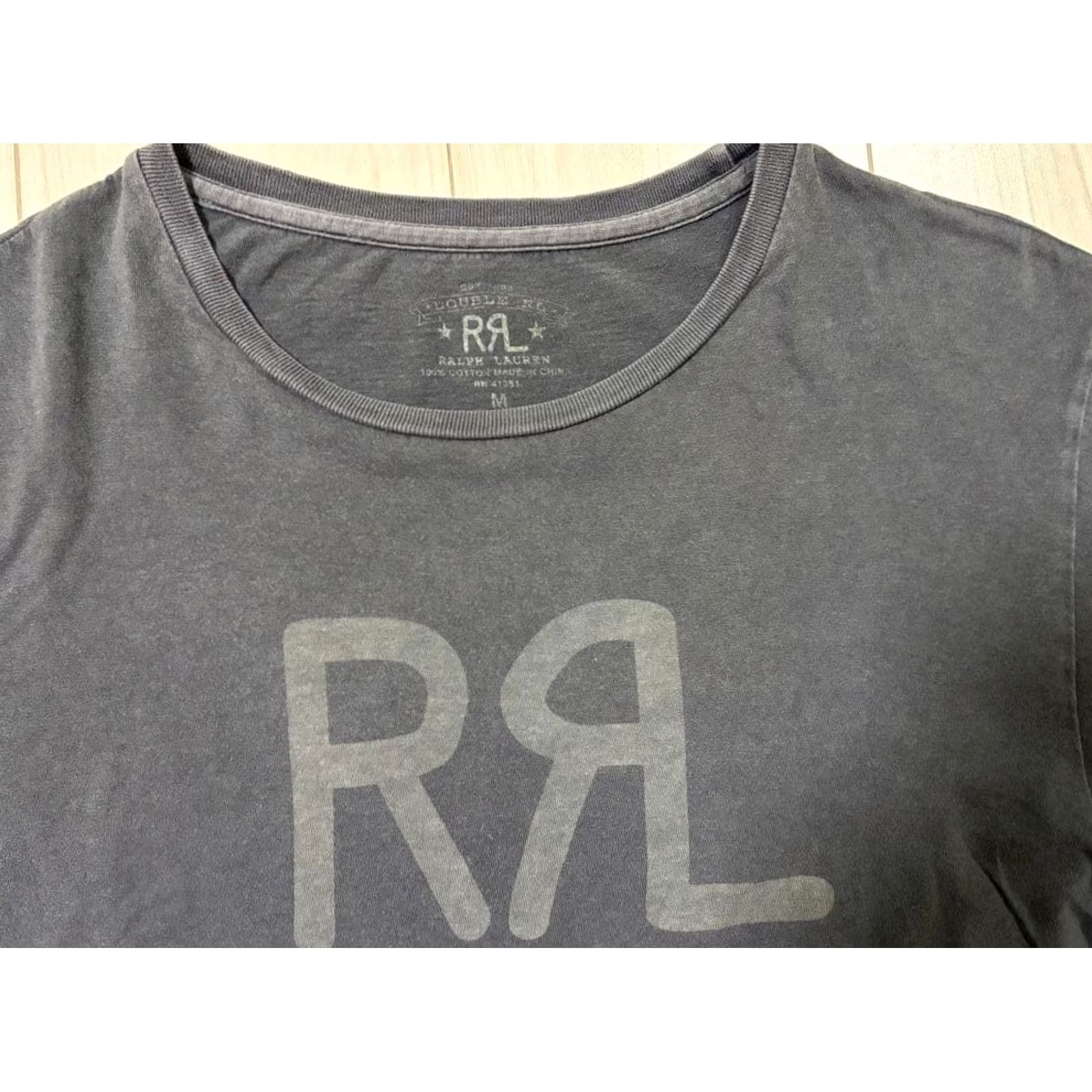 Ralph Lauren RRL Ralph Lauren Logo Graphic T-Shirt Short Sleeve Men Charcoal M Used Size US M / EU 48-50 / 2 - 3 Thumbnail