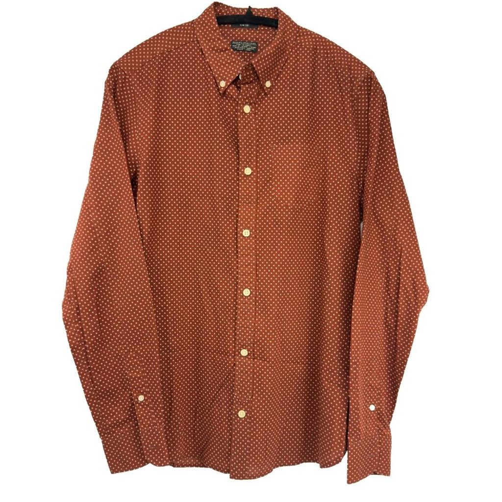 Allsaints ALLSAINTS Spitalfields Brown/Red Slim Fit Modern Shirt Sz XS Size US XS / EU 42 / 0 - 2 Thumbnail