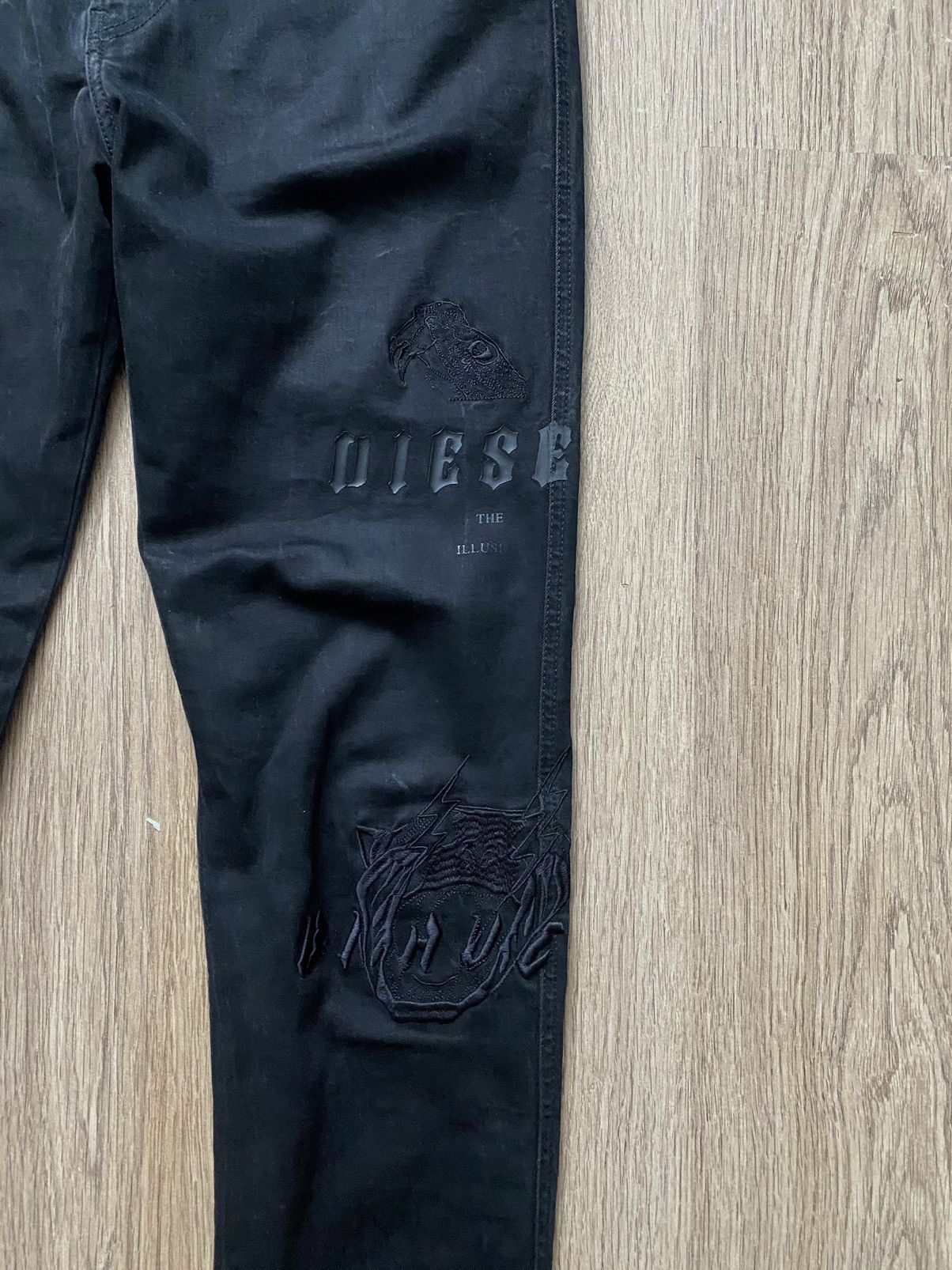 Diesel × Diesel Black Gold × Vintage Vintage Diesel Big Logo Y2K Black Denim Jeans Size US 34 / EU 50 - 2 Thumbnail