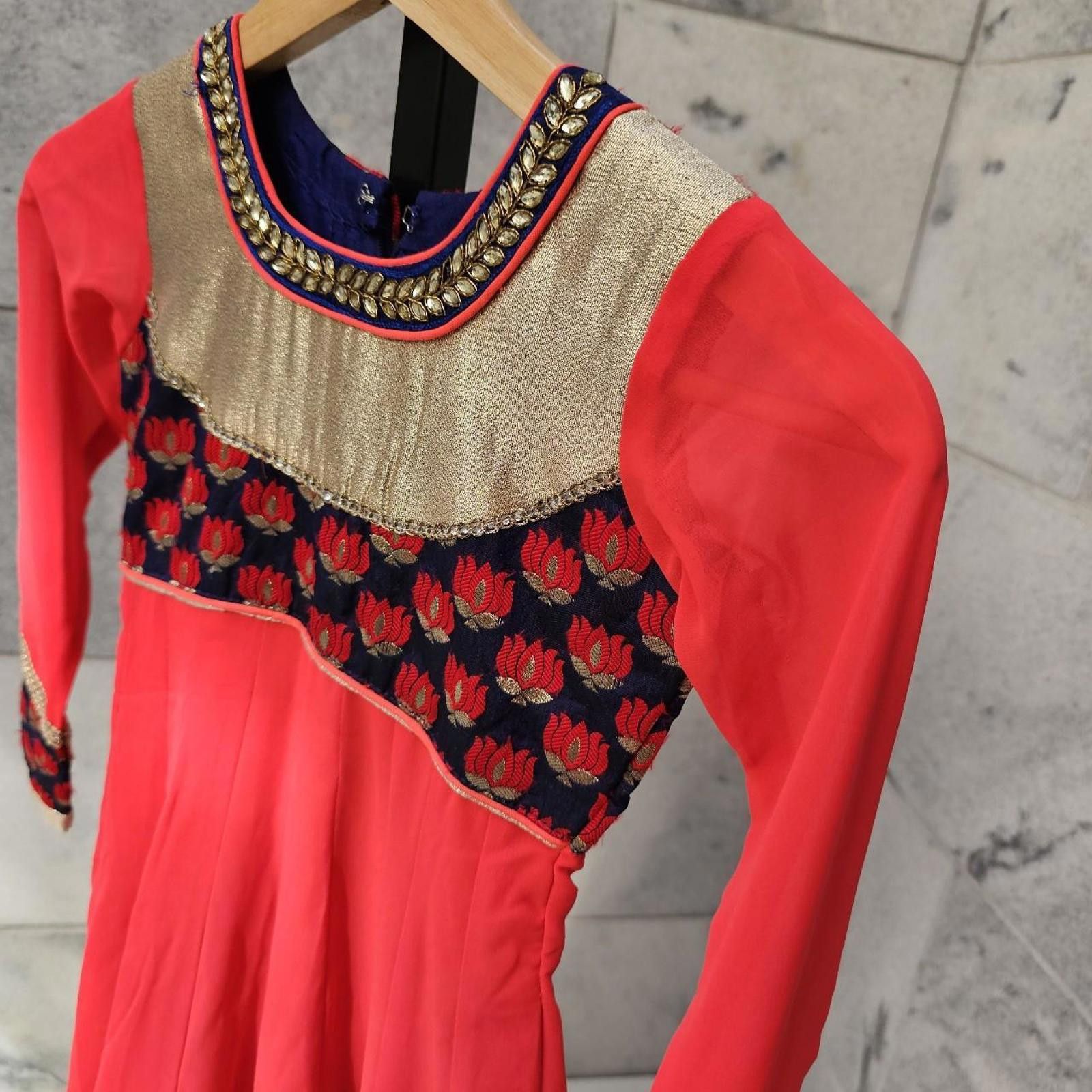 Other Kid's Red and Multicolored Kurta Style Dress Size ONE SIZE - 5 Thumbnail