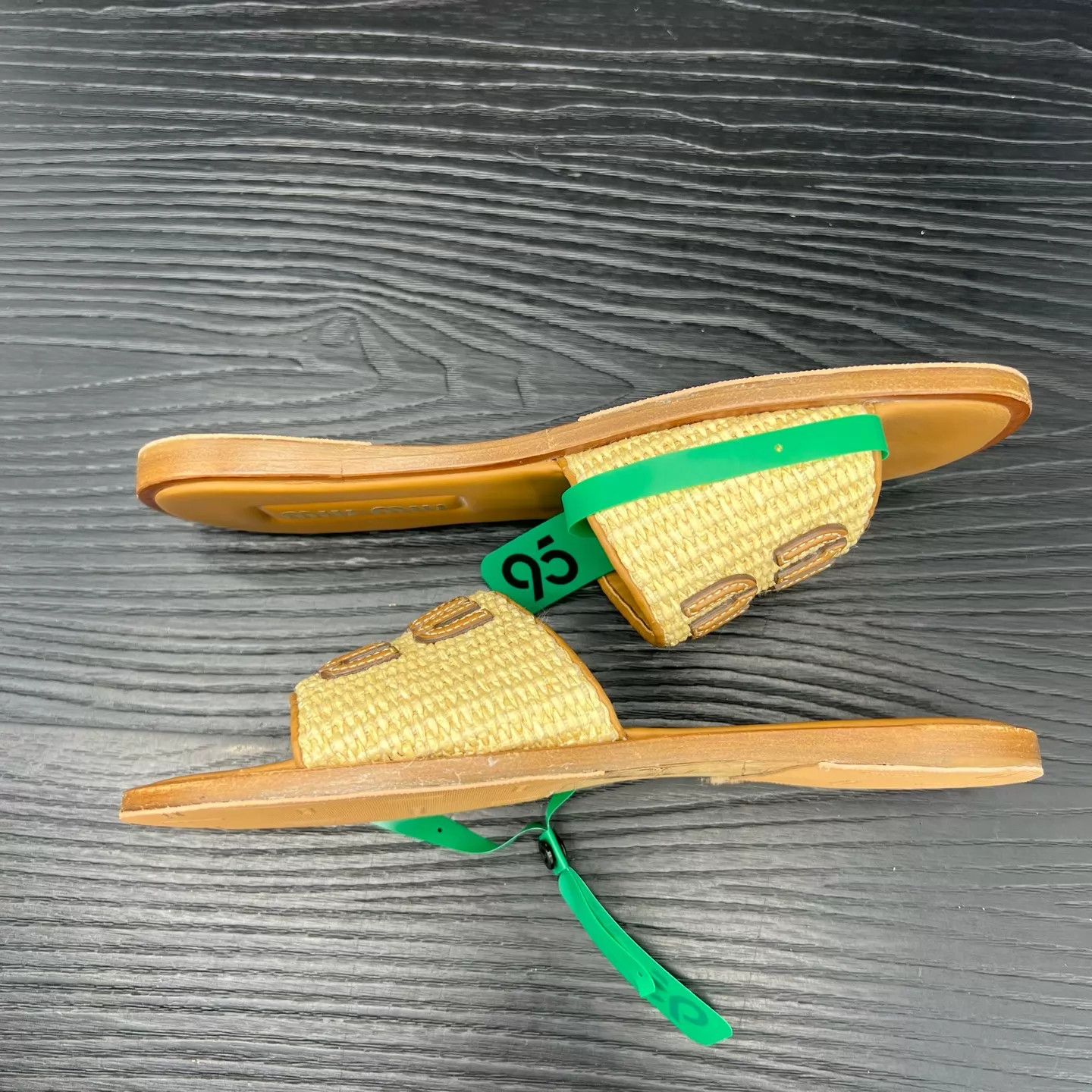 Miu Miu MIU MIU Off-White Brown Woven Slippers 38.5 Box New Size US 8 / IT 38 - 2 Thumbnail