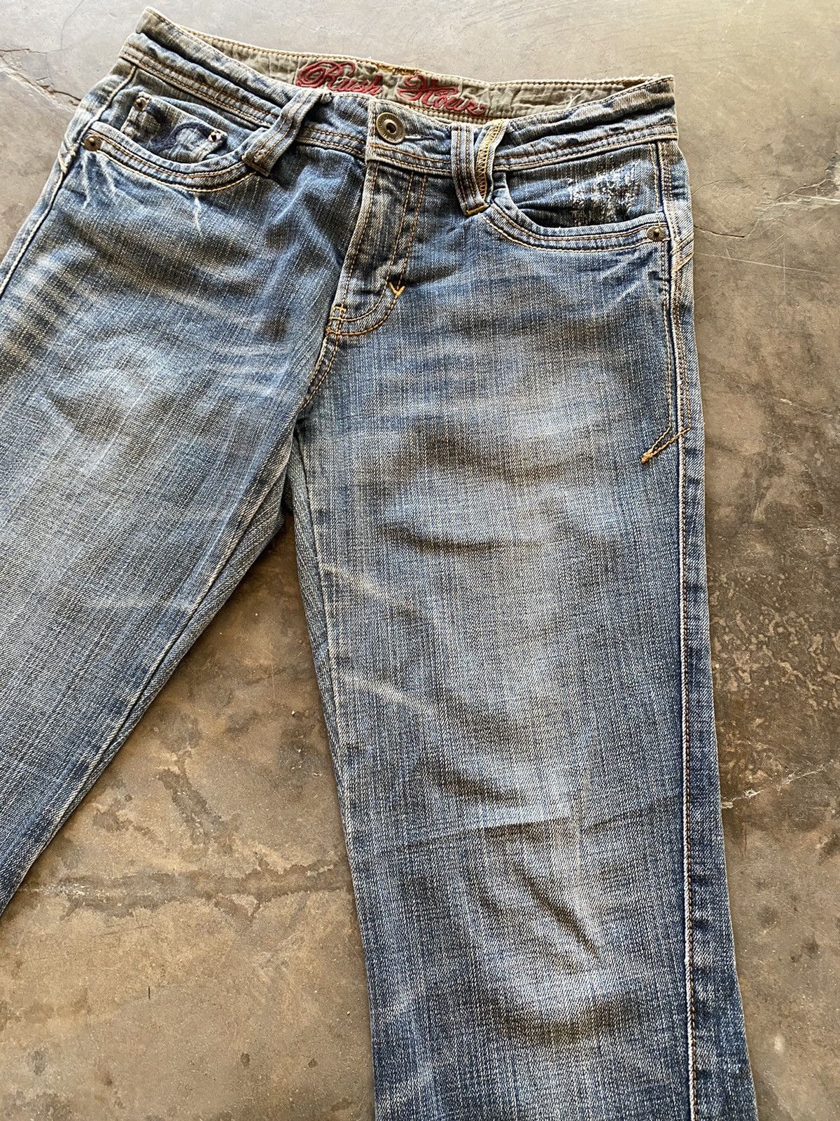 Hysteric Glamour × Japanese Brand Flare Jeans Rush Hour Wash Blue Distressed Size US 31 - 14 Thumbnail