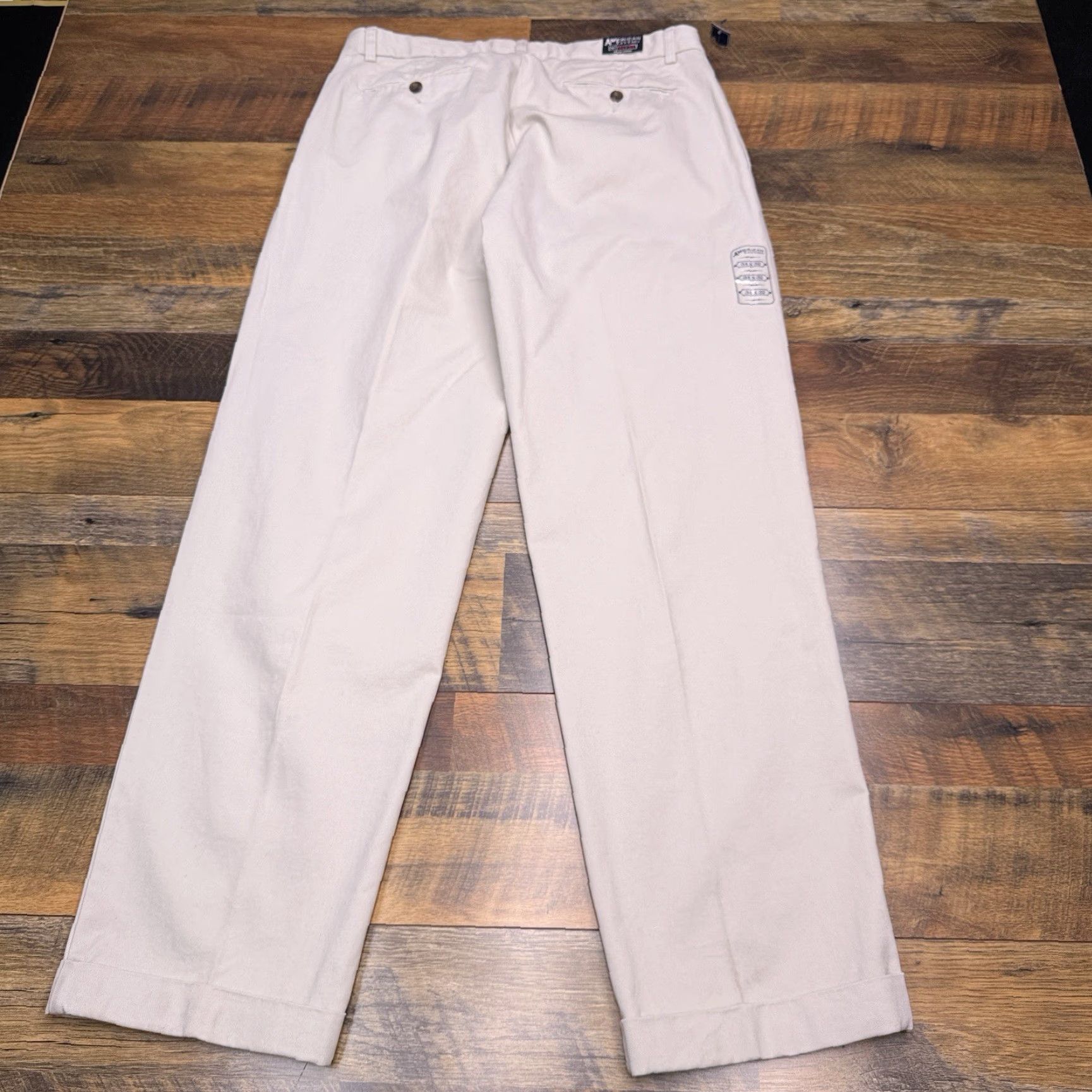 Vintage American Living Khakis Pants Mens 34x32 Beige High Rise Pleated Cuffed New Size US 34 / EU 50 - 2 Thumbnail