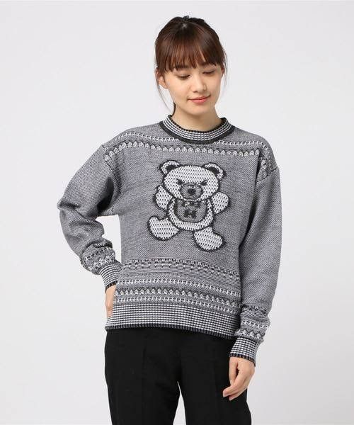 image of Hysteric Glamour - Hysteric Bear Knit Pullover in Indigo, Women's (Size Small)