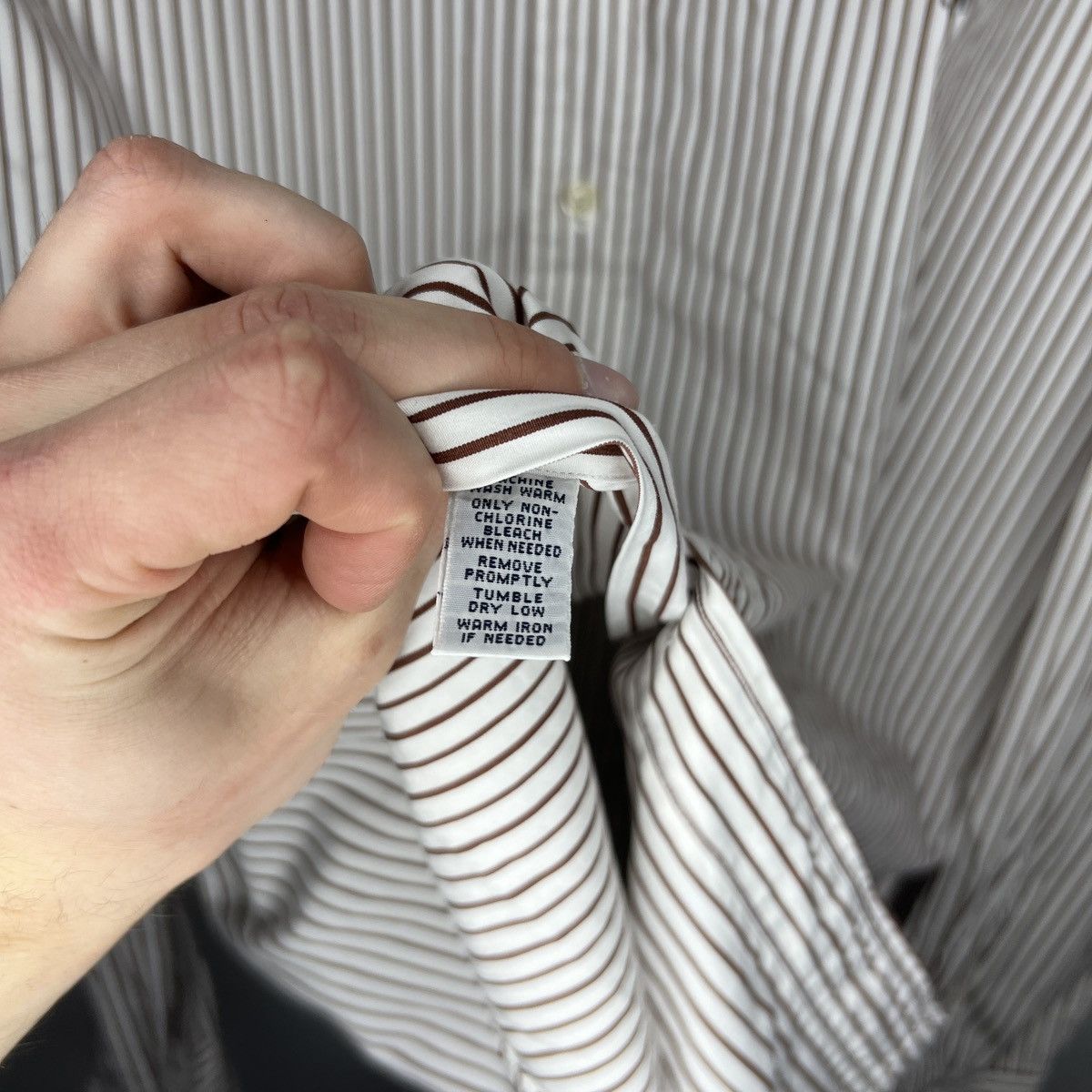 Polo Ralph Lauren × Ralph Lauren × Vintage Polo Ralph Lauren Striped White Brown Vintage Shirt Size XL Size US XL / EU 56 / 4 - 7 Thumbnail