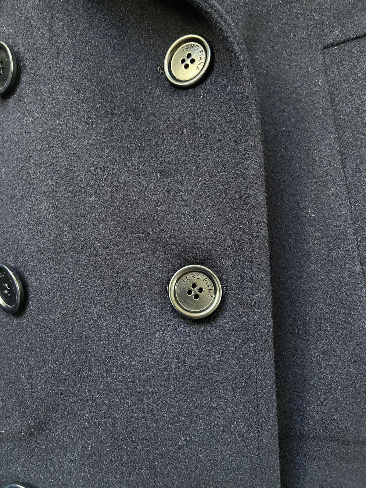 Loro Piana Loro Piana Double Breasted Felt Coat Dark Blue Size M / US 6-8 / IT 42-44 - 2 Thumbnail