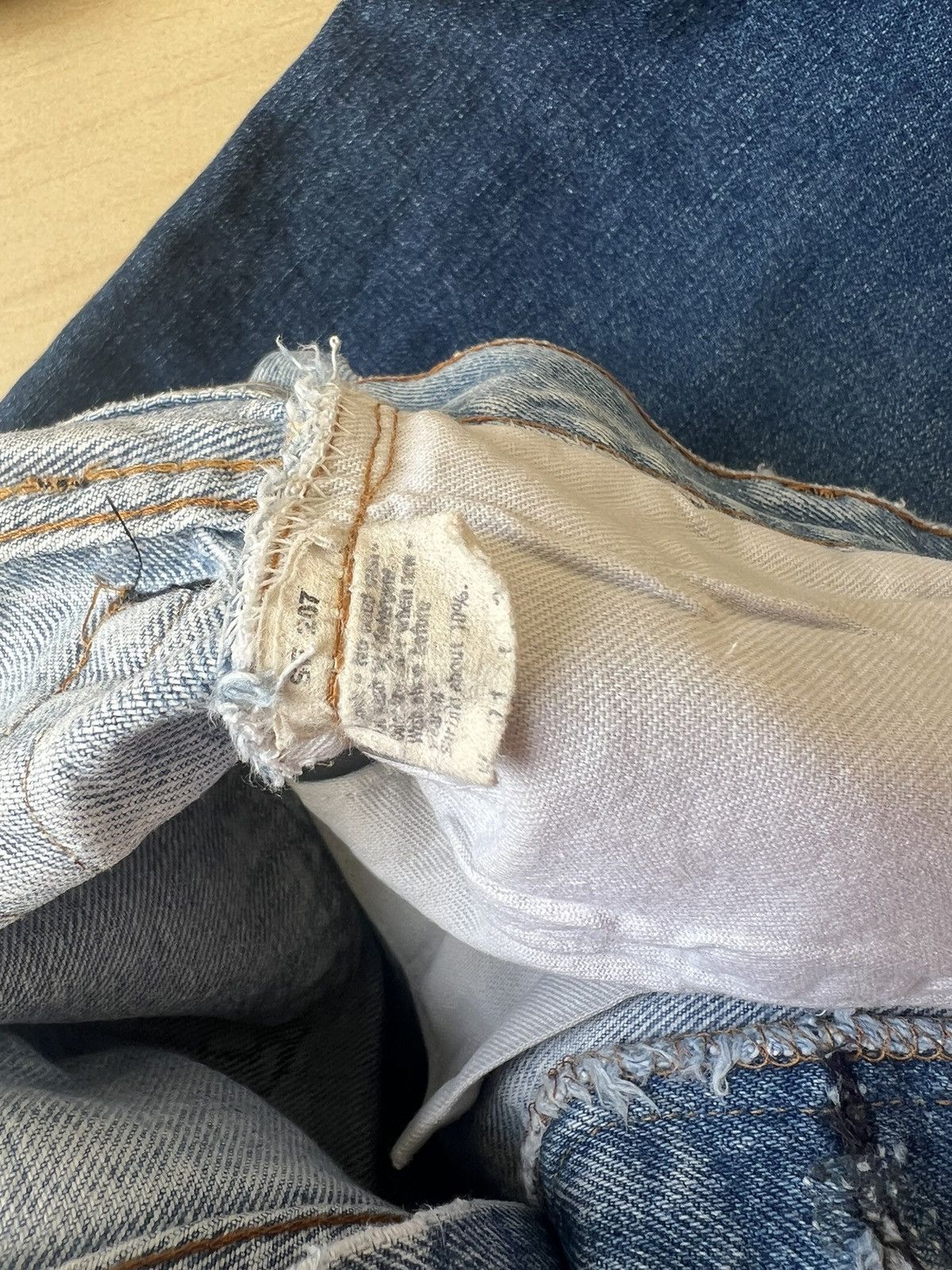 Levi's Vintage 80s Levi’s 701 Distressed Fade Denim Buttonfly Jeans Size US 29 - 22 Thumbnail