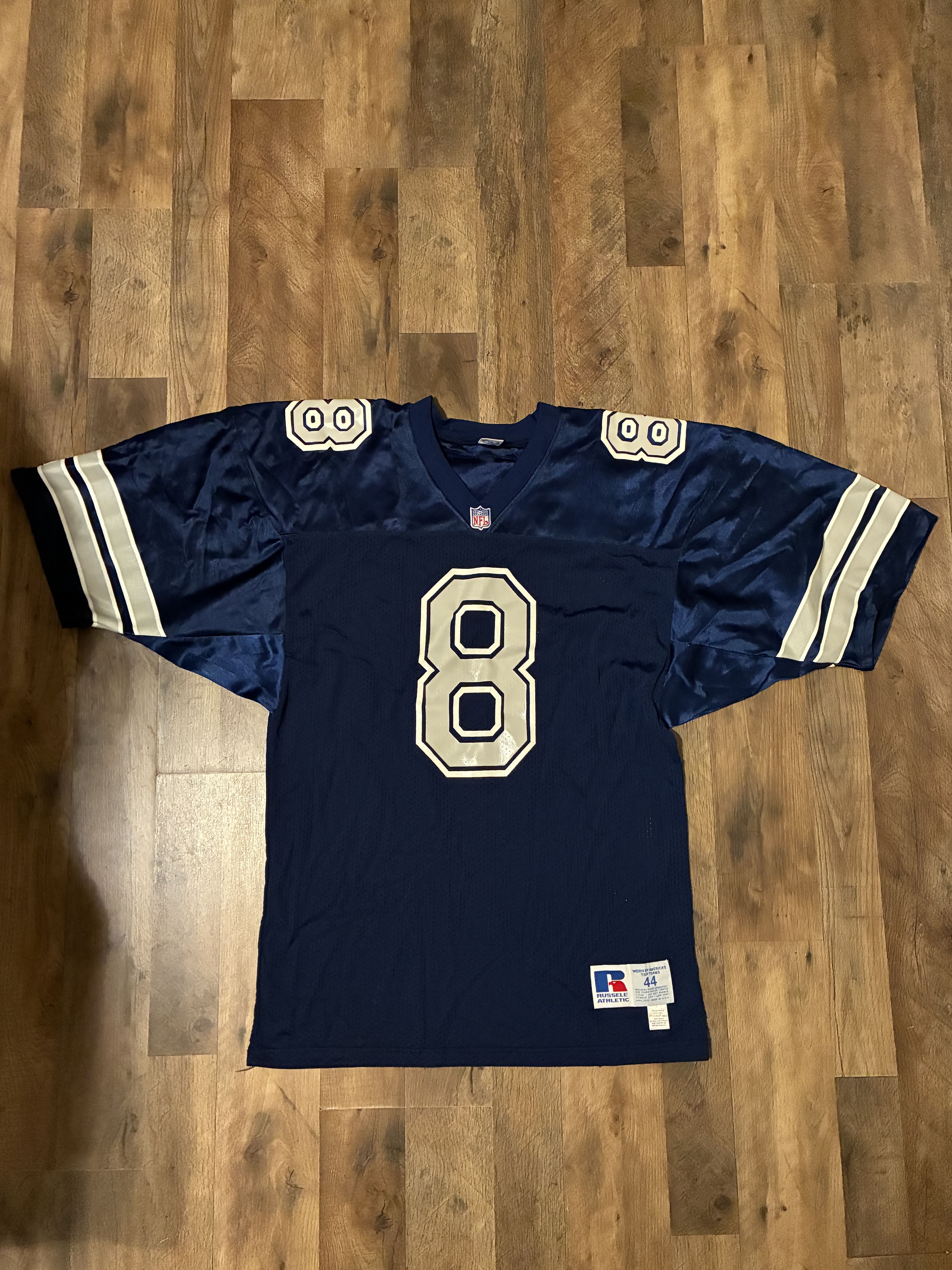 Russell Athletic Vintage Troy Aikman #8 Dallas Cowboys Russel NFL Jersey 44 Size US XL / EU 56 / 4 - 1 Thumbnail