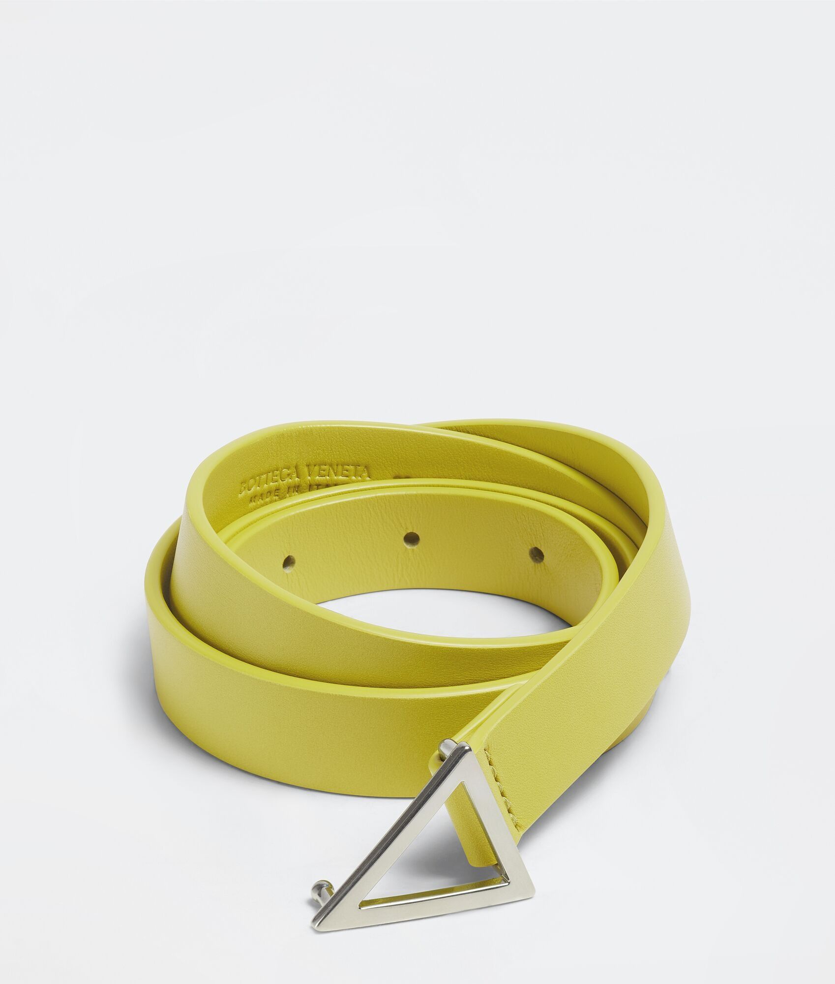 Bottega Veneta Triangle Leather Belt in Yellow Size ONE SIZE - 1 Thumbnail
