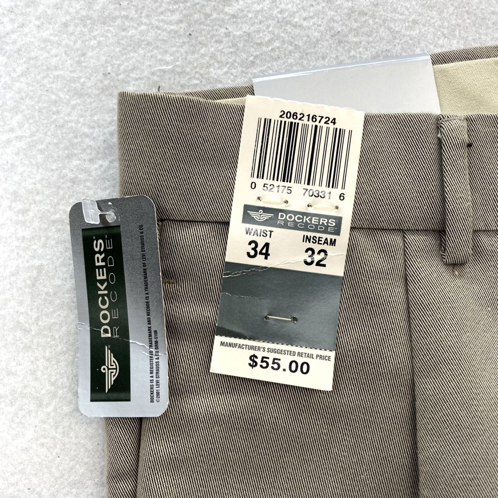Dockers VINTAGE Dockers Recode Micro Drape Pants Mens 34x32 Khaki Relaxed Fit Pleated Cuffed NWT Size US 34 / EU 50 - 4 Thumbnail