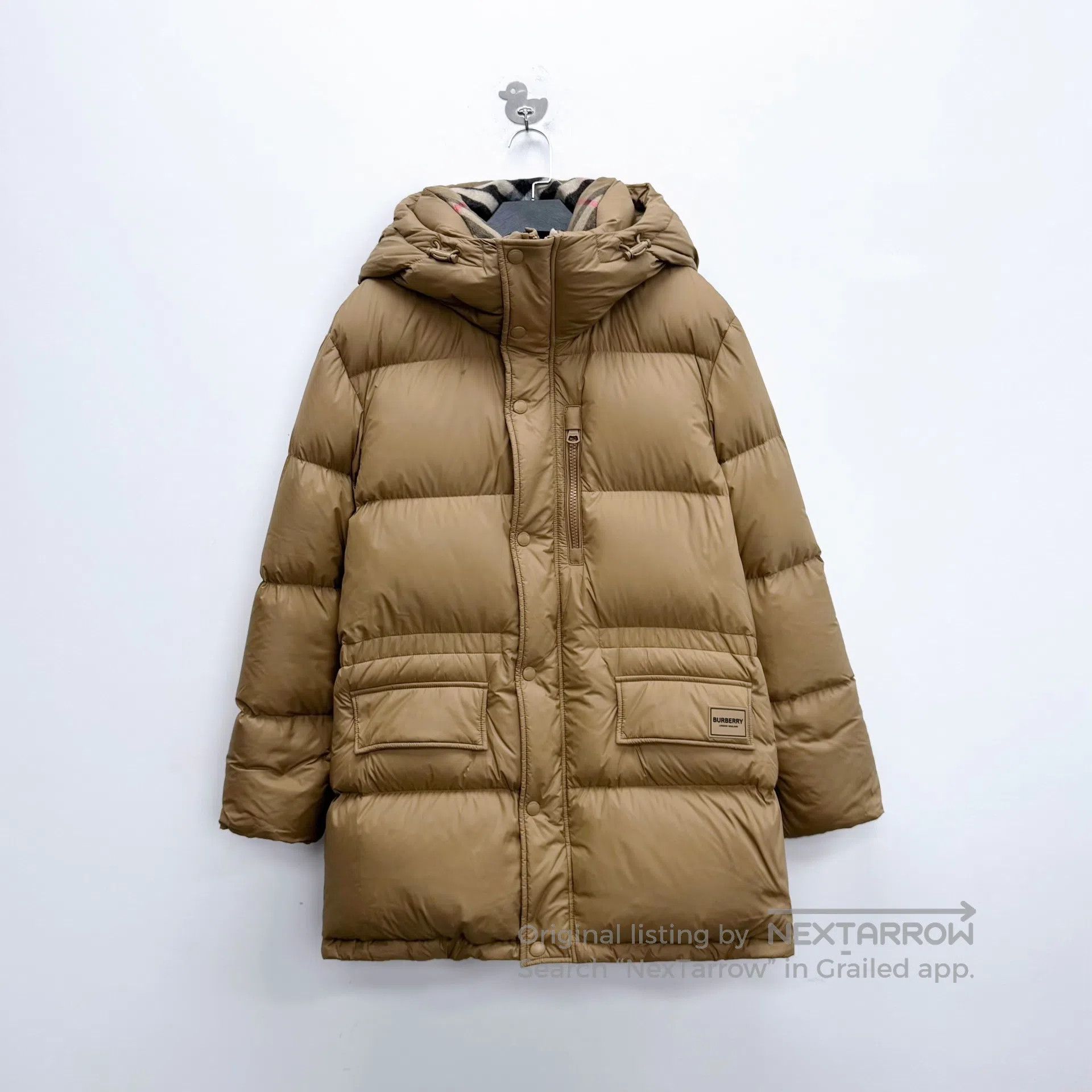 Burberry Burberry Khaki Brim Check Pattern Rubber Logo Goose Down S Size US XL / EU 56 / 4 - 1 Thumbnail