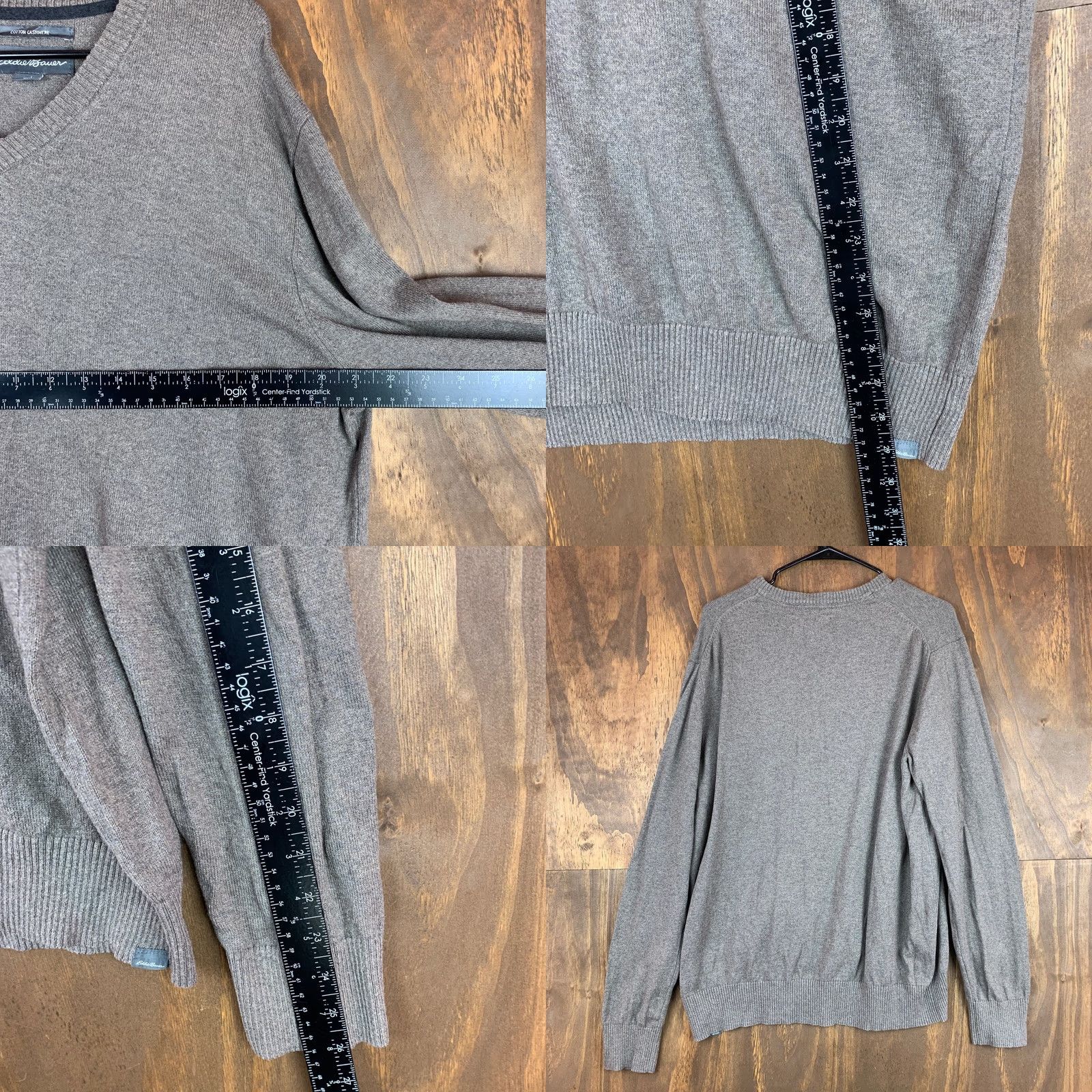 Eddie Bauer Eddie Bauer Mens Sweater Brown Cotton Cashmere VNeck Lightweight Pullover Large Size US L / EU 52-54 / 3 - 8 Thumbnail