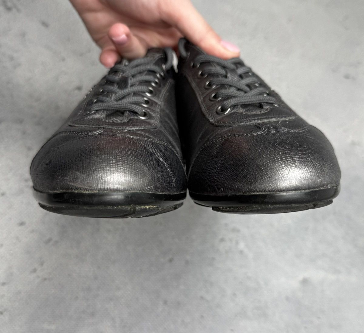Prada Vintage Prada Saffiano Leather Low Top Sneakers Rare 00s y2k Size US 8 / IT 38 - 5 Thumbnail