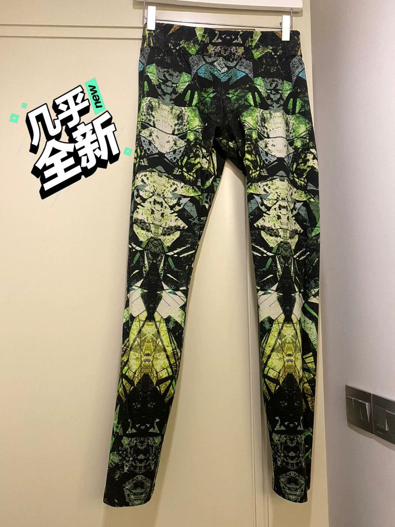 Helmut Lang HELMUT LANG sizeS Green printed trousers Size 26" / US 2 / IT 38 - 1 Thumbnail