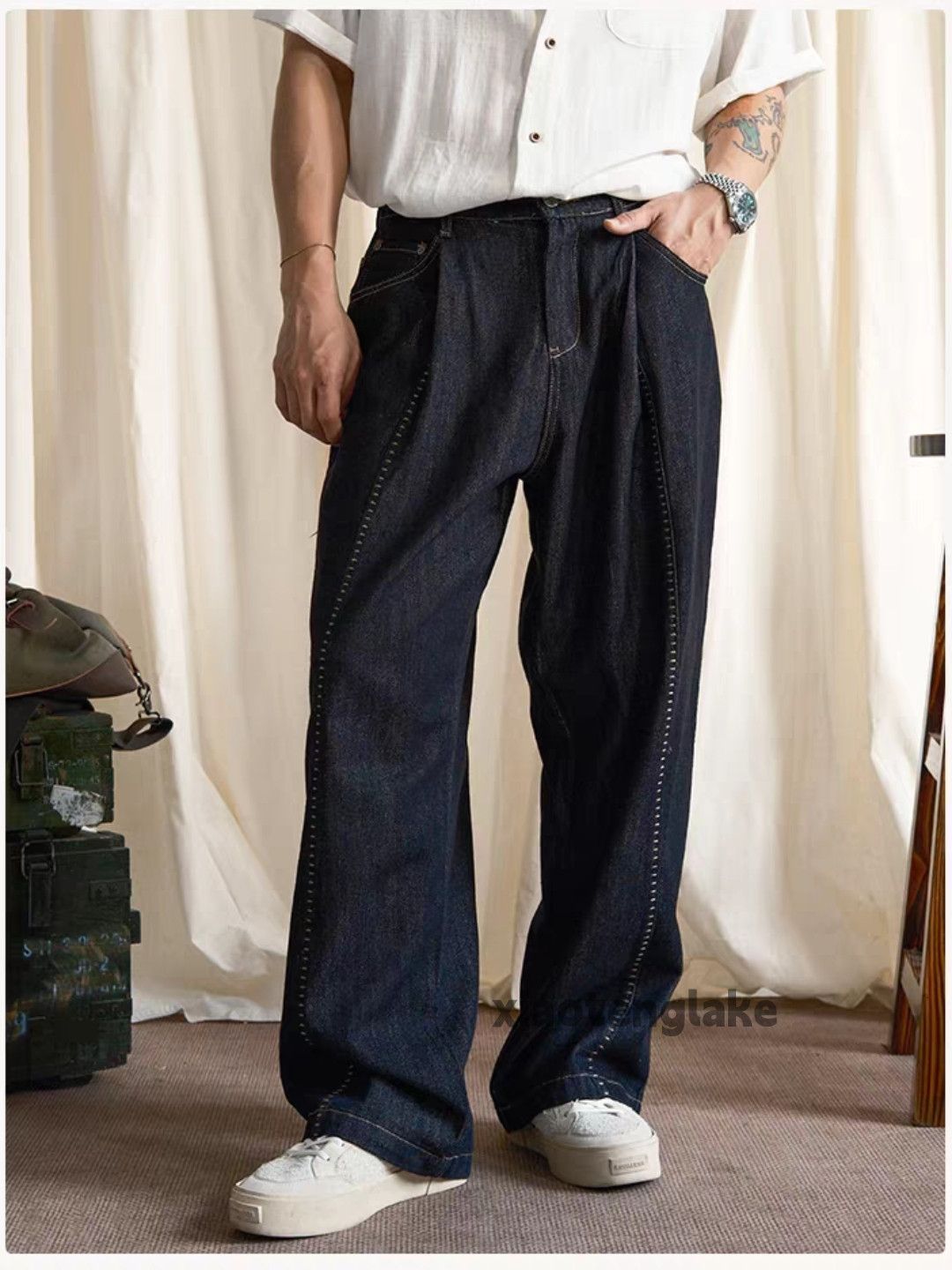 Vintage otl supreme Stussy style wide Leg patchwork y2k jeans Size US 34 / EU 50 - 3 Thumbnail