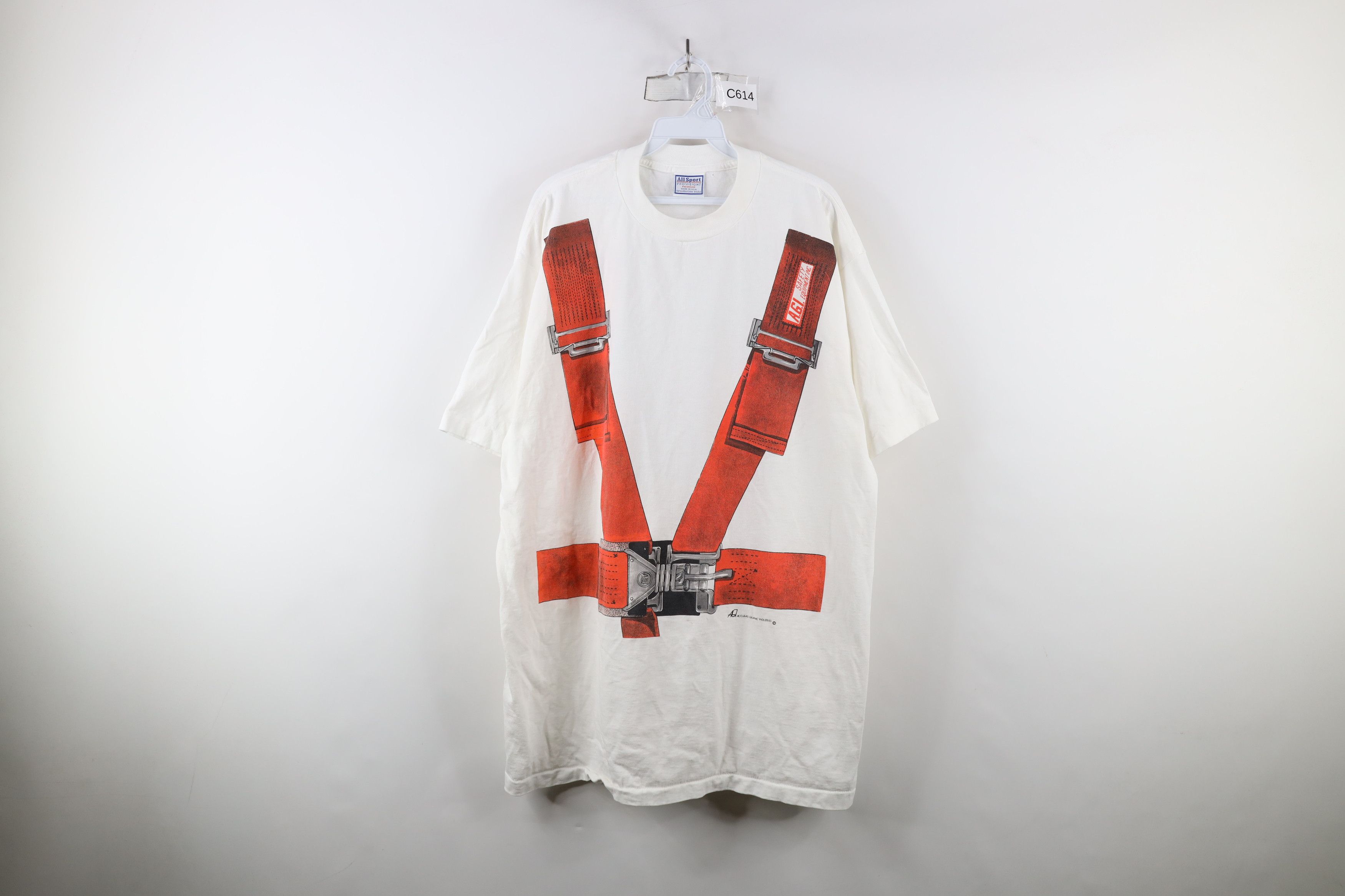 Vintage Vintage 90s Print Strap In Shut Up And Hang On T-Shirt USA Size US XXL / EU 58 / 5 - 1 Thumbnail