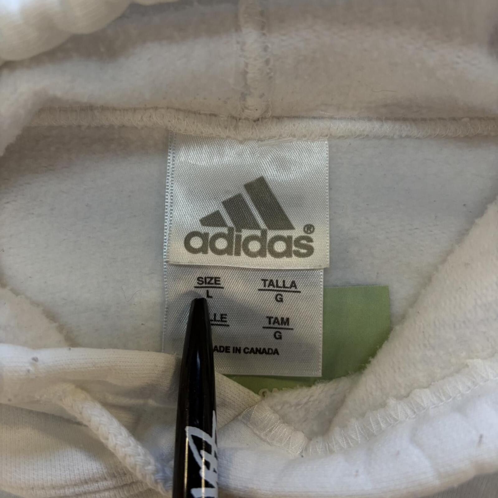 Adidas Vintage White Adidas Hoodie Size US L / EU 52-54 / 3 - 2 Thumbnail