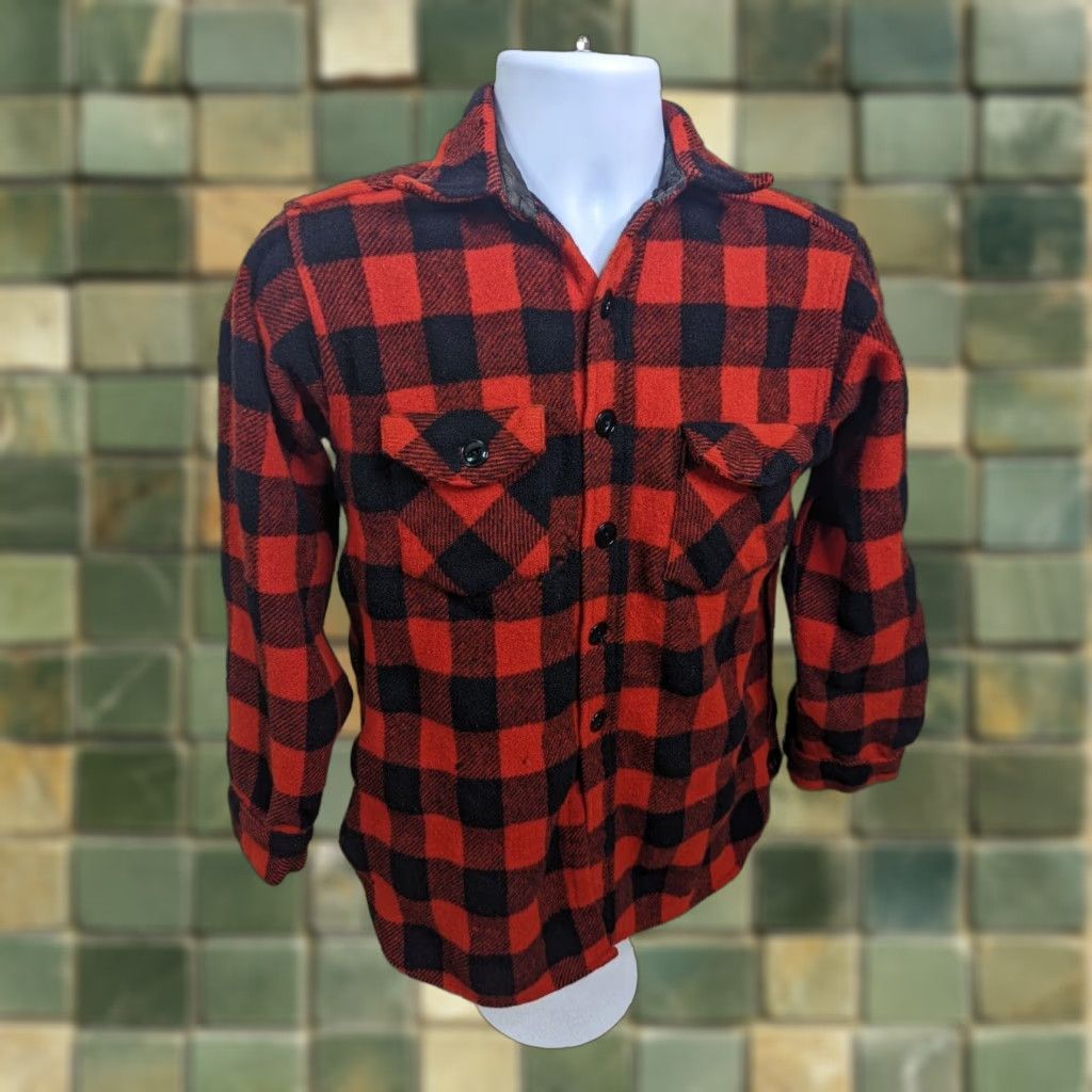 Vintage VINTAGE Frostproof Wool Button Flannel Shirt Coat Jacket L Buffalo PlaidMens Shirt Size US L / EU 52-54 / 3 - 1 Thumbnail