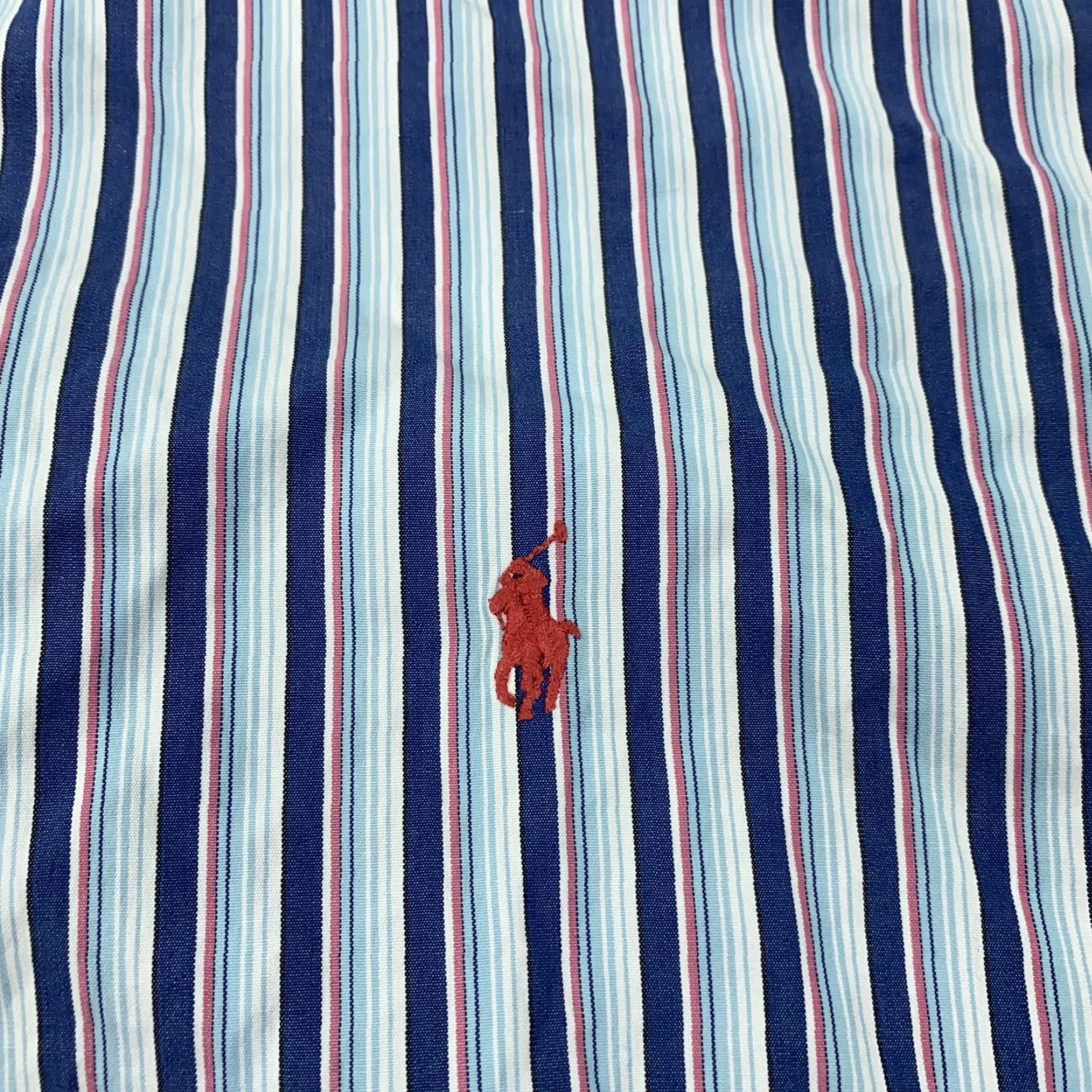 Ralph Lauren VINTAGE Ralph Lauren Shirt Mens Large Blue White Striped 90s Preppy Button-Down Collared Polo Pony Size US L / EU 52-54 / 3 - 2 Thumbnail
