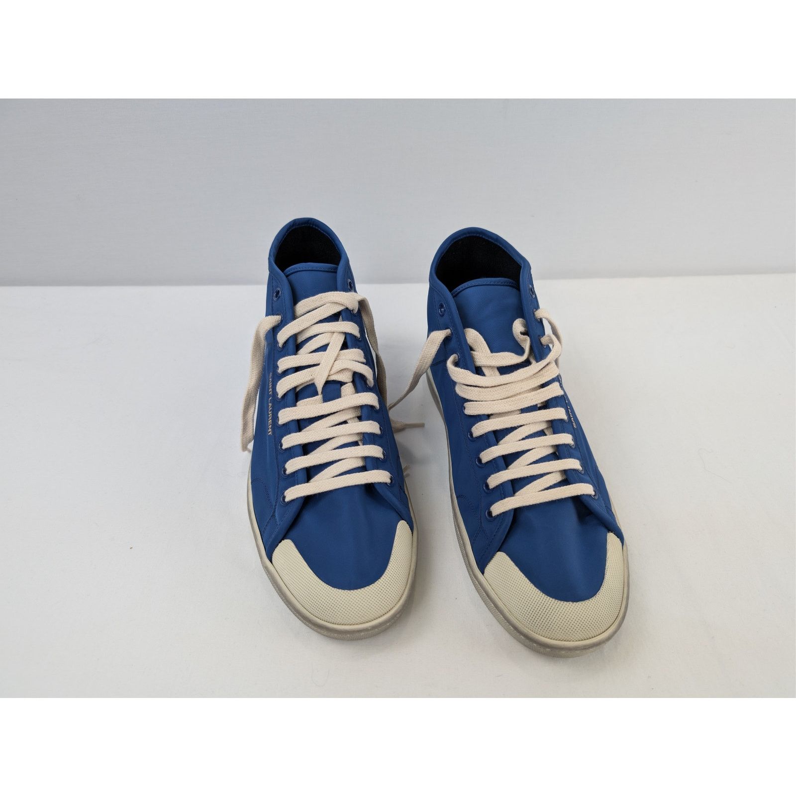 Saint Laurent Paris o1rshd1 Court Classic SL/39 mid-top sneakers in blue nylon Size US 9 / EU 42 - 6 Thumbnail