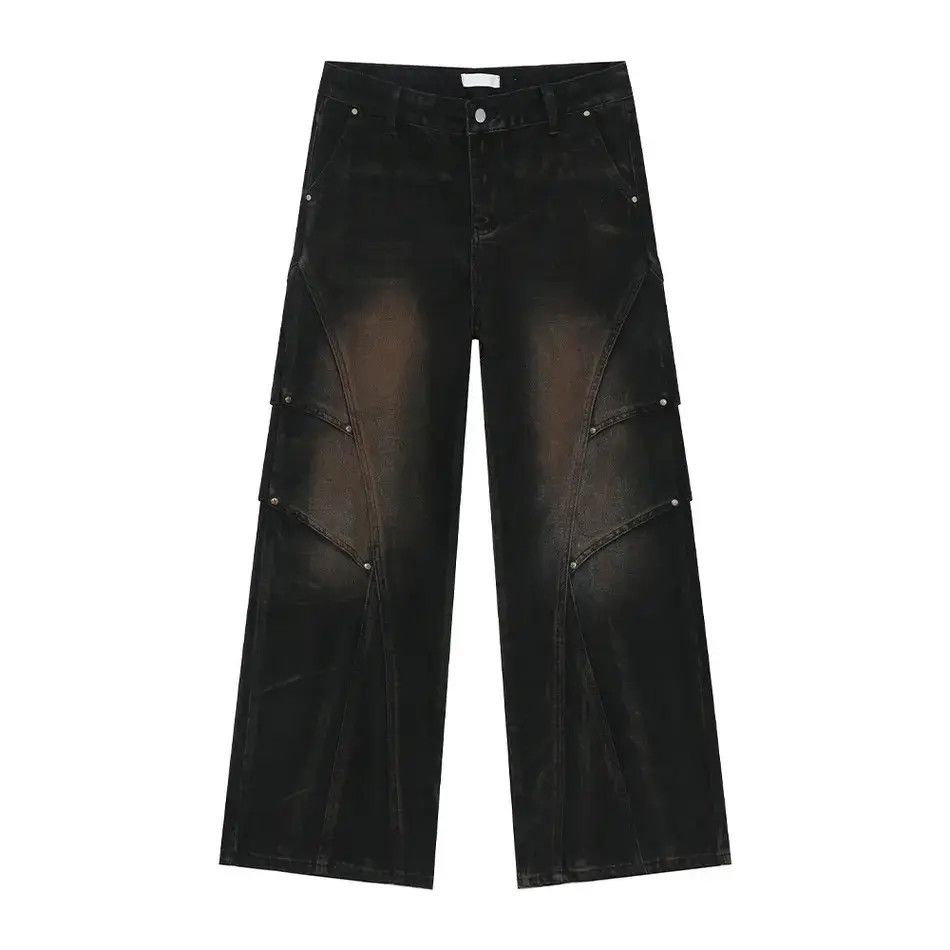 Japanese Brand Retro loose casual dyed denim jeans Size US 32 / EU 48 - 6 Thumbnail