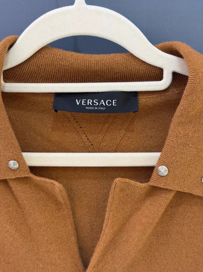 Versace Versace Solid color stud embellished knit with long sleev Size L / US 10 / IT 46 - 4 Thumbnail