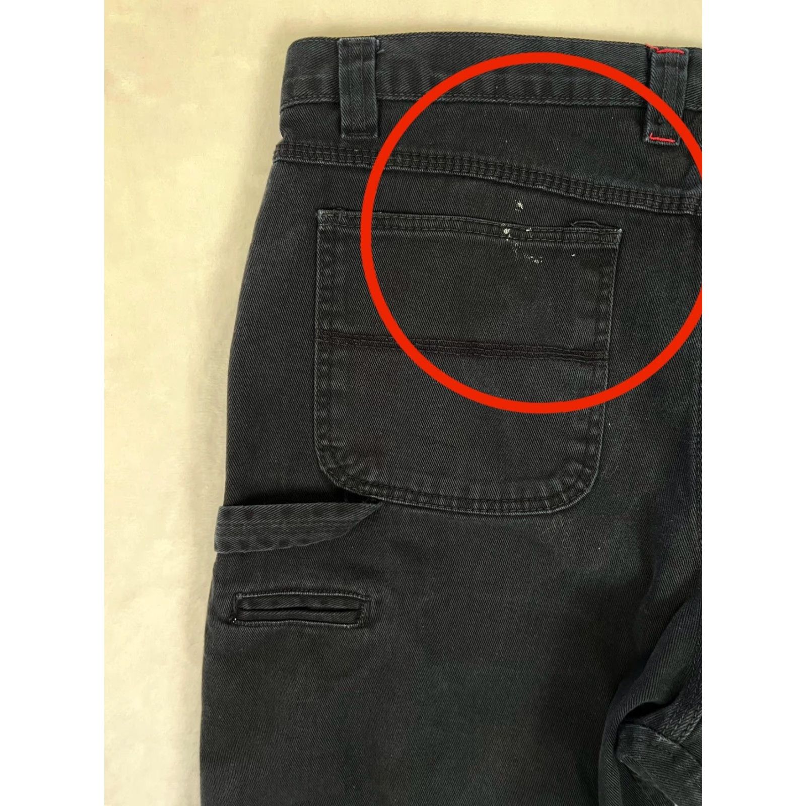 Vintage Craftsman Jeans Mens 40x30 Black Relaxed Straight Utility Work Rope Pockets Logo Vintage: No Size US 40 / EU 56 - 7 Thumbnail