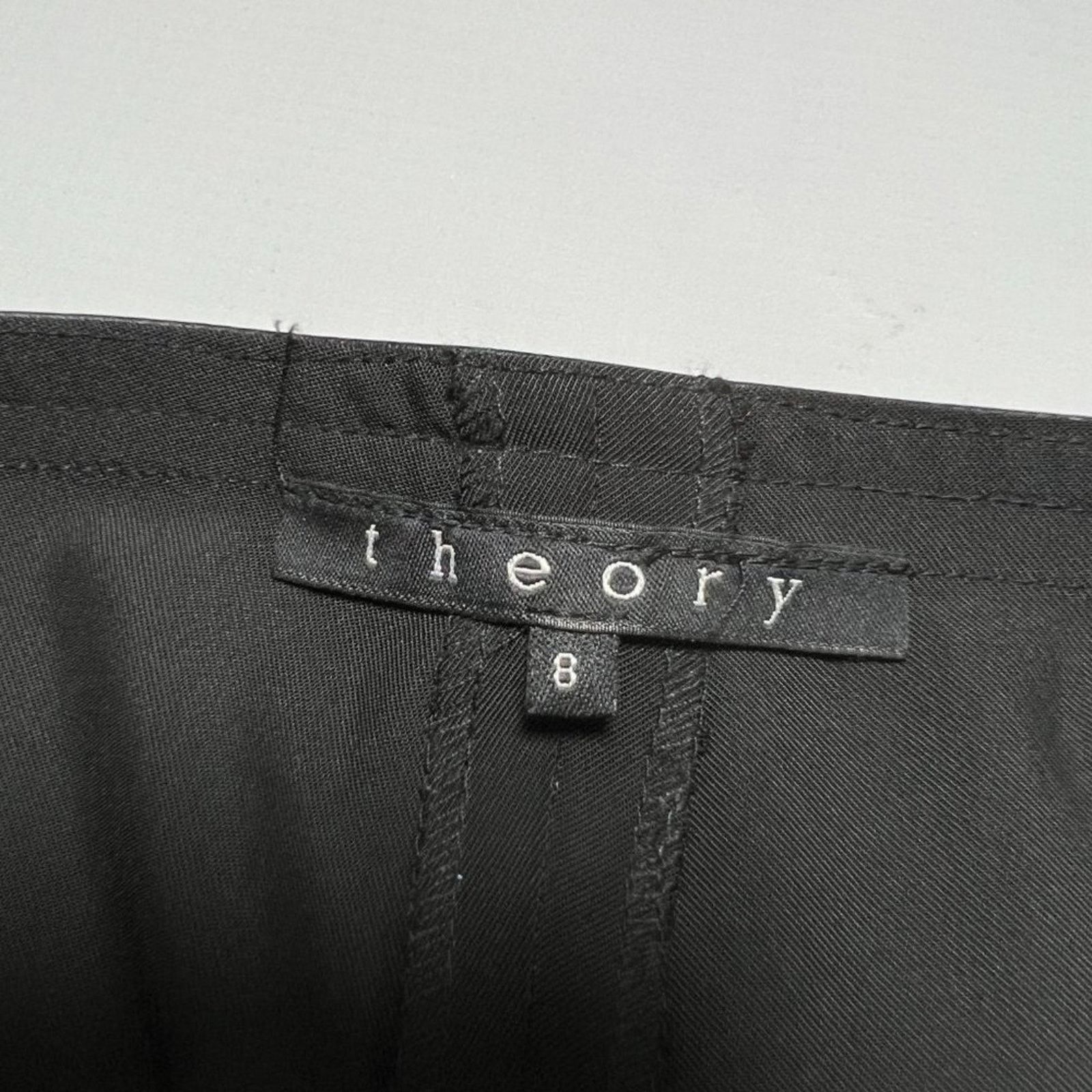 Theory Theory Faux Leather Trim Straight Pants Black Size 8 Size 30" / US 8 / IT 44 - 3 Thumbnail