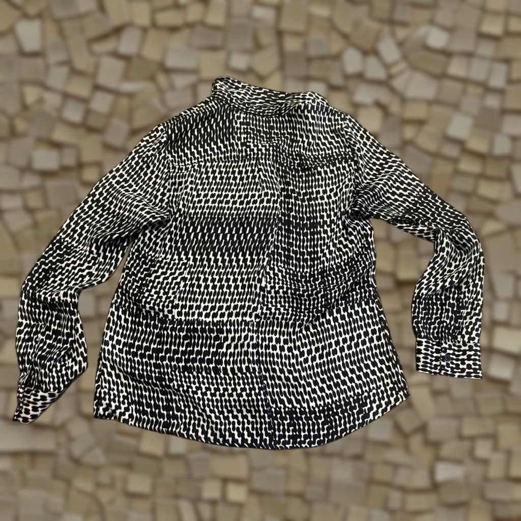 Gloverall Covington Blouse Women's Size Small Button-Up Black White Allover Print Shirt Size S / US 4 / IT 40 - 1 Thumbnail