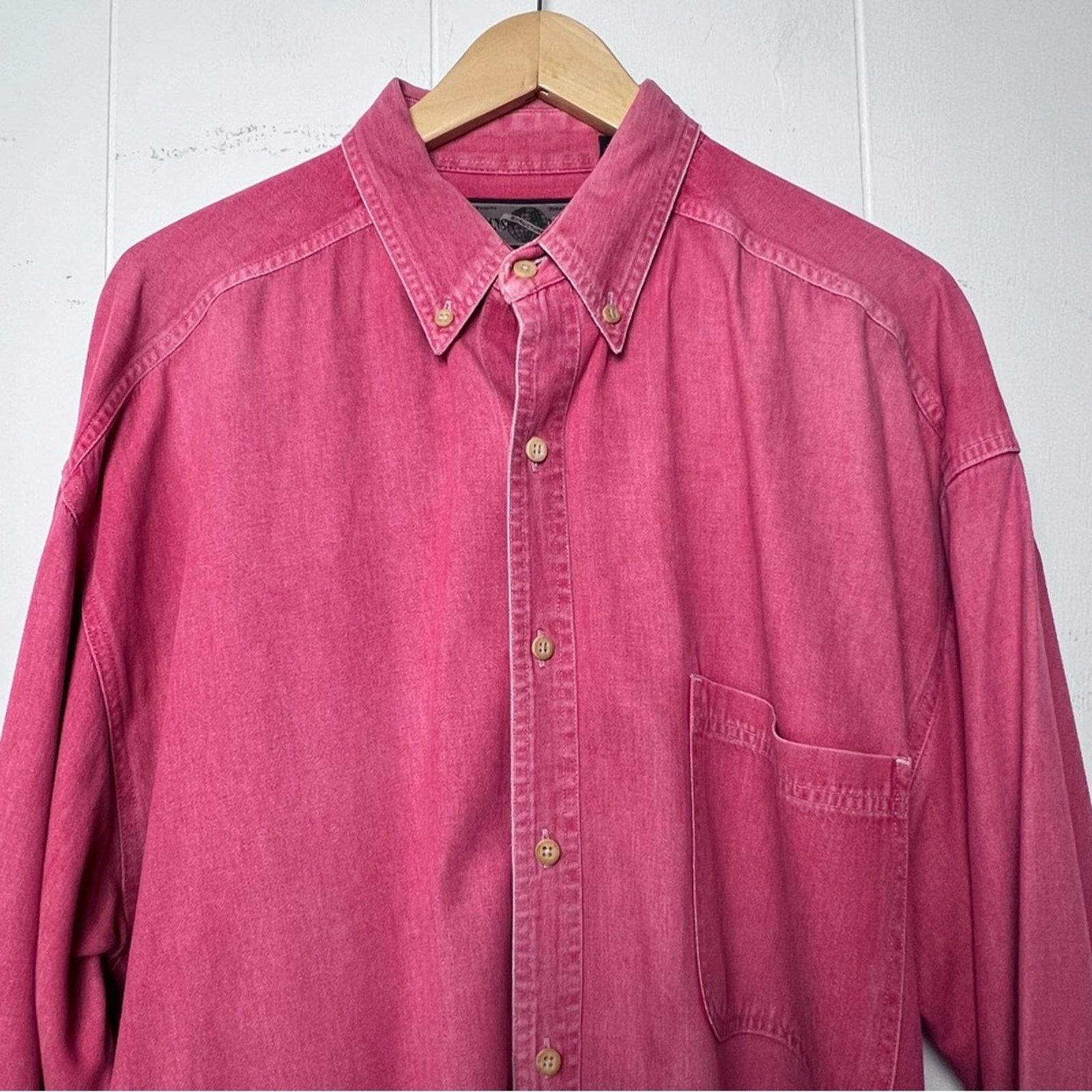 Structure Vintage Structure Red Wash Long Sleeve Shirt Men Size Large Size US L / EU 52-54 / 3 - 10 Thumbnail