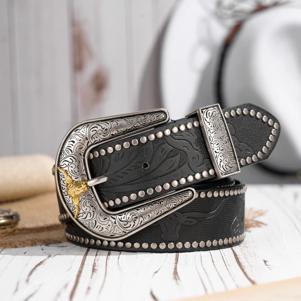 Japanese Brand × Vintage cowboy flower embossed belt Size ONE SIZE - 1 Thumbnail