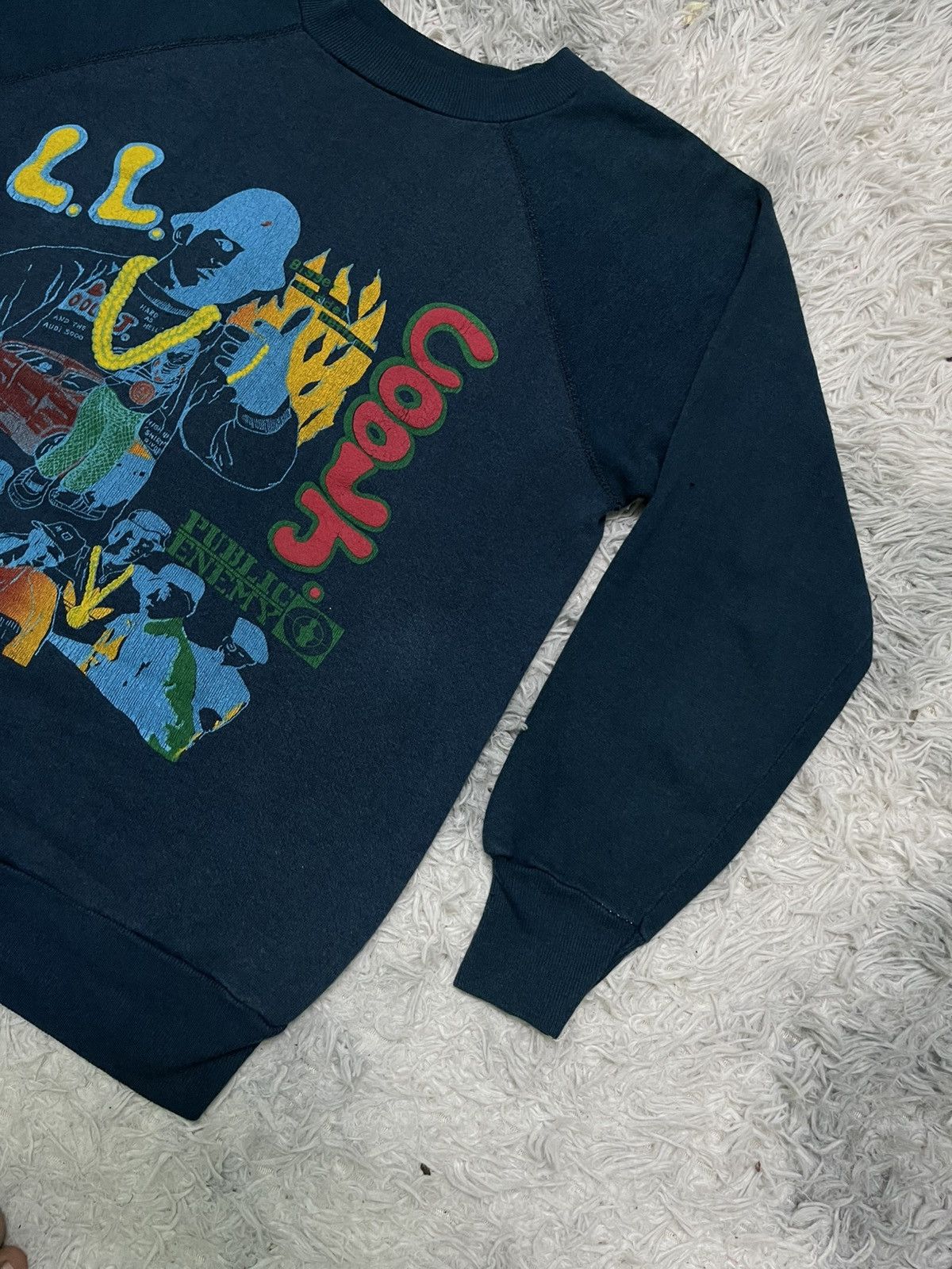 Public Enemy × Rap Tees × Vintage RARE 80s PUBLIC ENEMY/ L.L. COOL J HIP HOP SWEATSHIRT Size US S / EU 44-46 / 1 - 3 Thumbnail